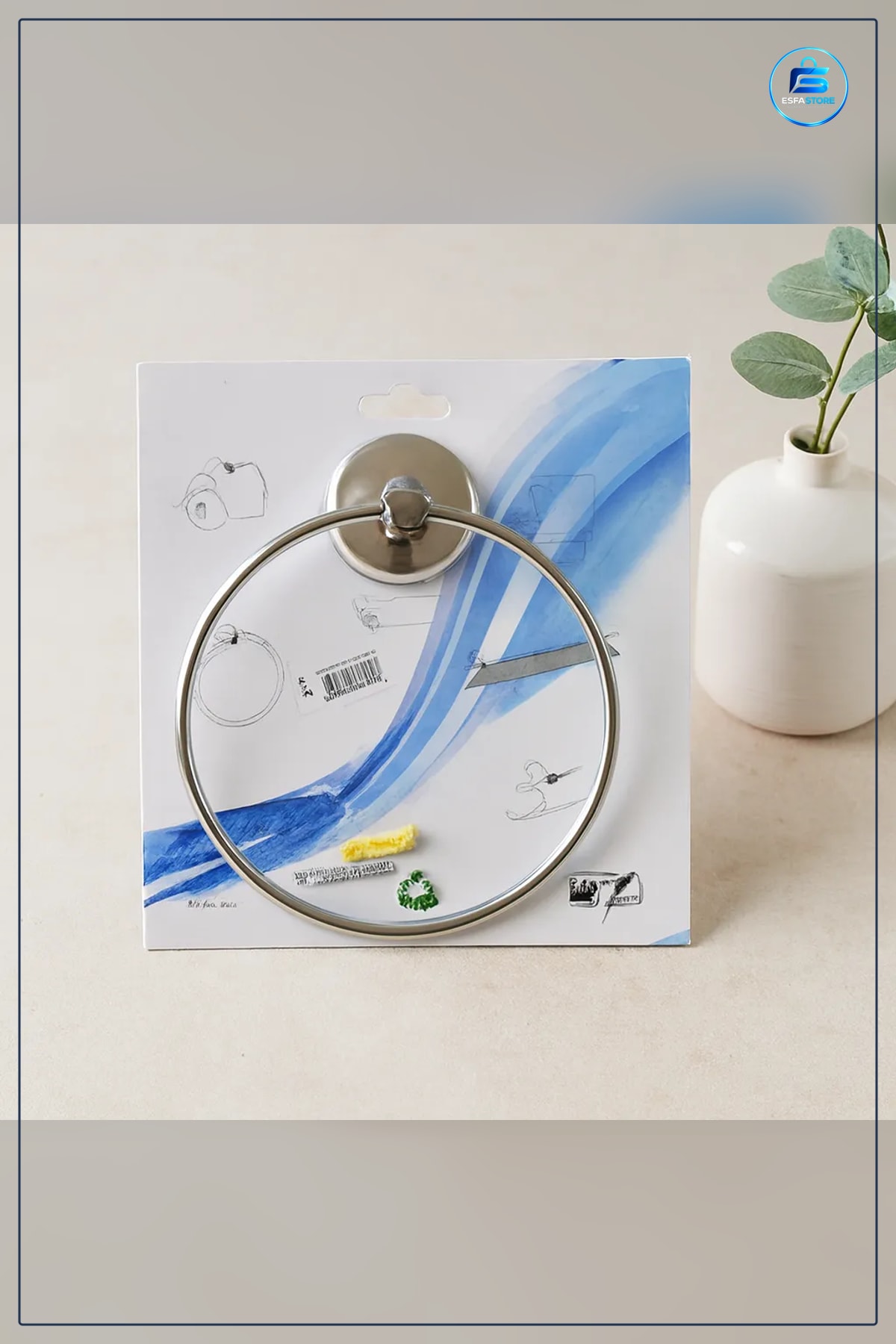 Yuvarlak Metal Havluluk Vidalı Montaj Paslanmaya Dayanıklı Kaplamalı Banyo Düzenleyici