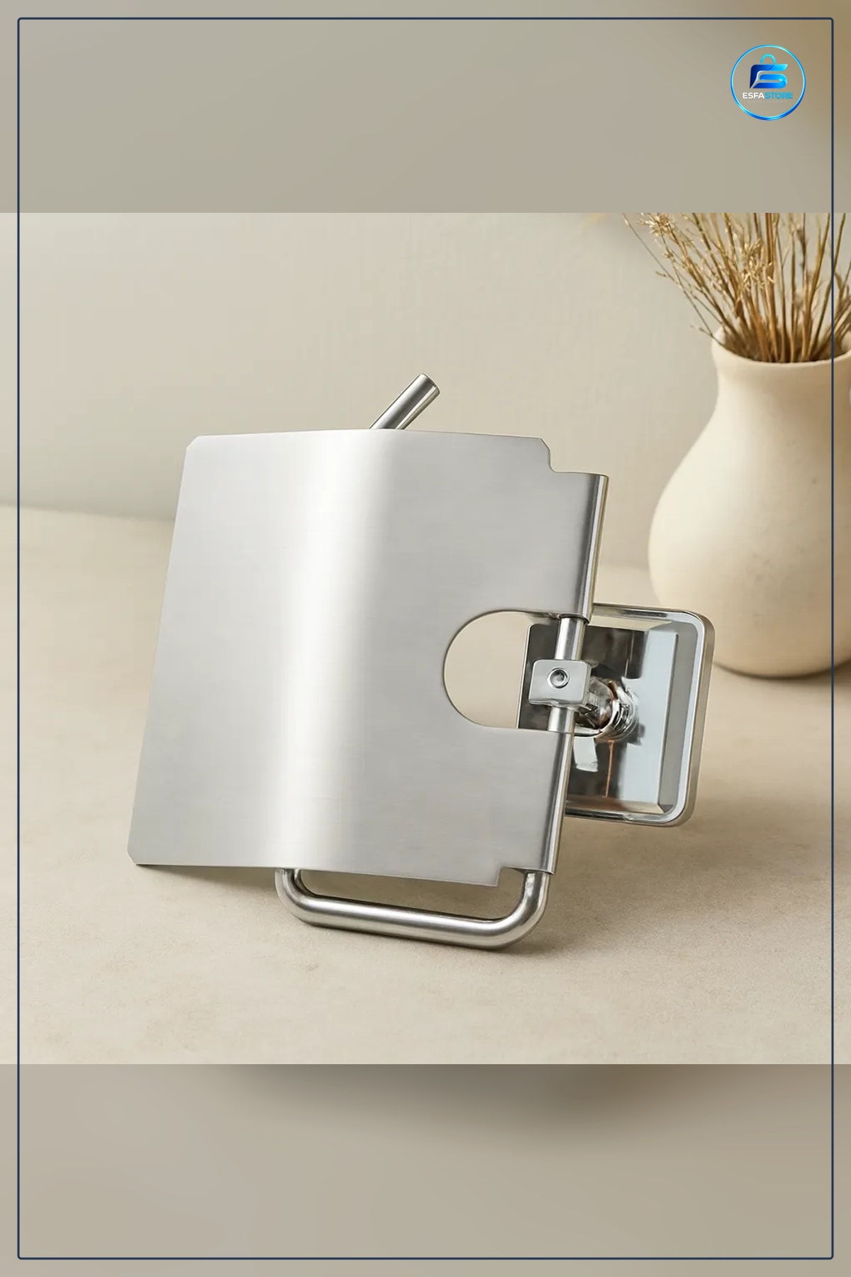 Tuvalet Kağıtlığı Yapışkanlı Metal Kapaklı Banyo WC Rulo Tutucu Delmesiz Montaj Paslanmaz Jumbo