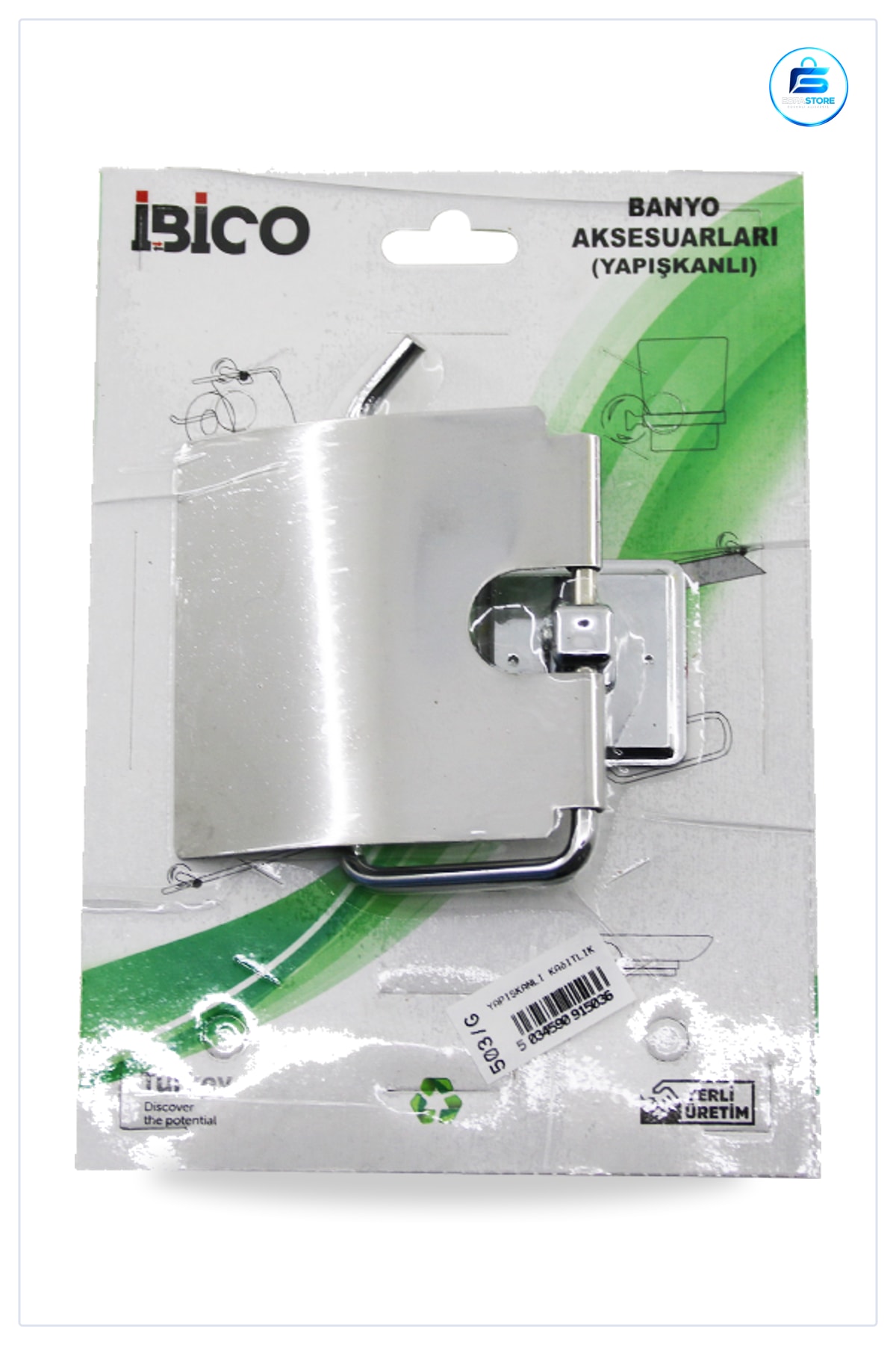 Tuvalet Kağıtlığı Yapışkanlı Metal Kapaklı Banyo WC Rulo Tutucu Delmesiz Montaj Paslanmaz Jumbo