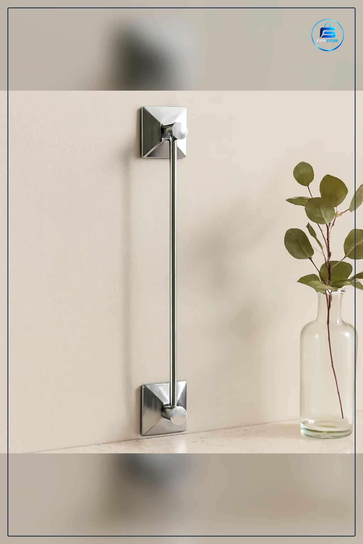 Havluluk Yapışkanlı Delmesiz Metal Havlu Asısı Korozyona Dayanıklı Kaplı Banyo Düzenleyici
