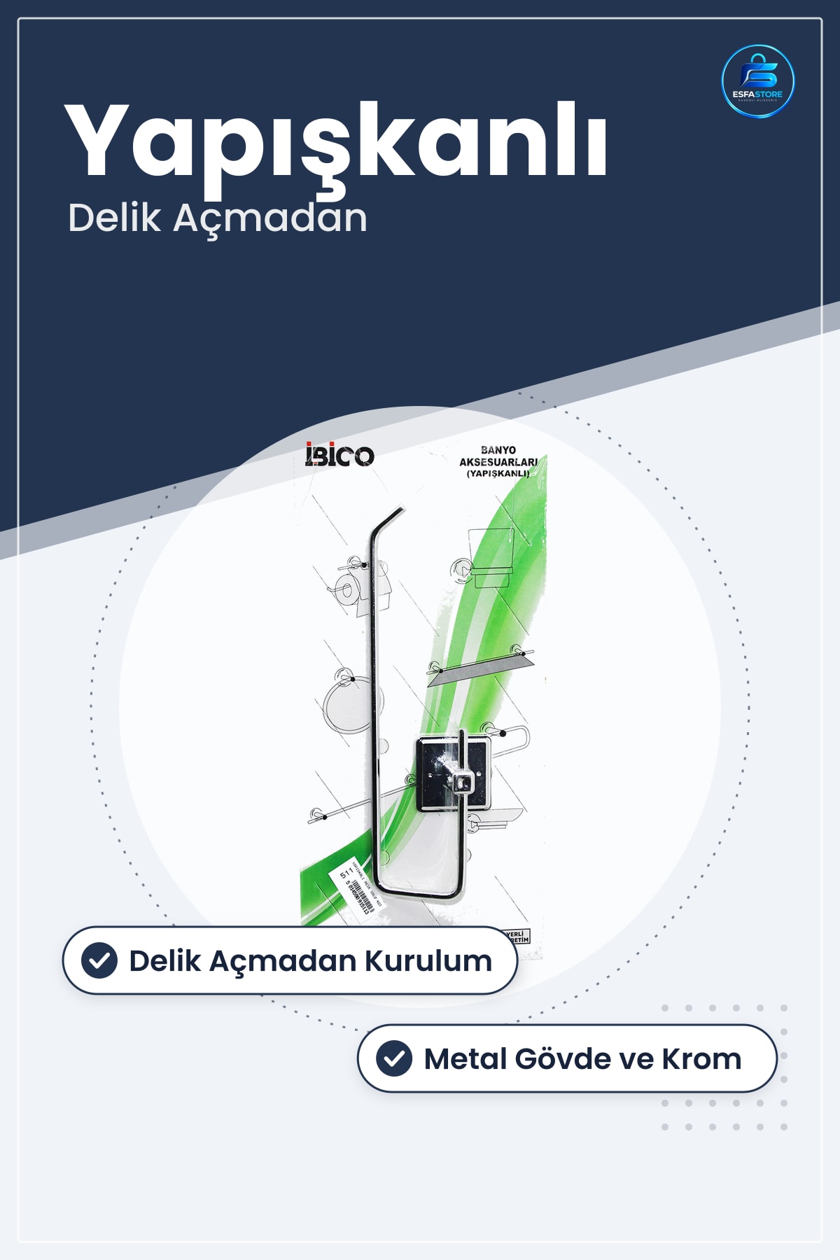 Tuvalet Kağıtlığı Banyo Metal Solo Kağıt Havluluk Yapışkanlı Montaj Krom Delik Açmadan Kurulum