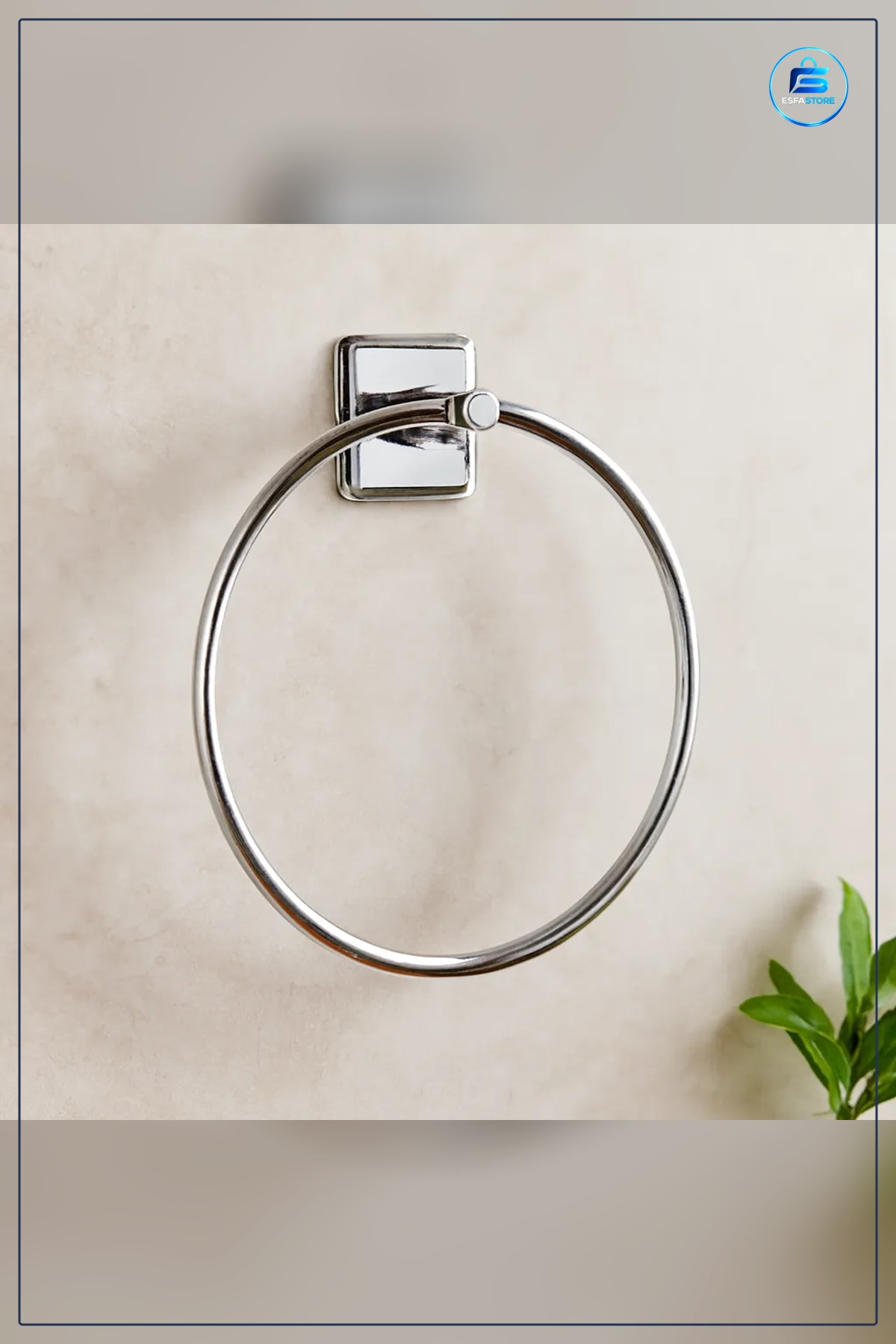 Yuvarlak Metal Yapışkanlı Banyo Havluluk Krom Görünümlü Korozözyona Dayanıklı Kolay Montaj Mutfak