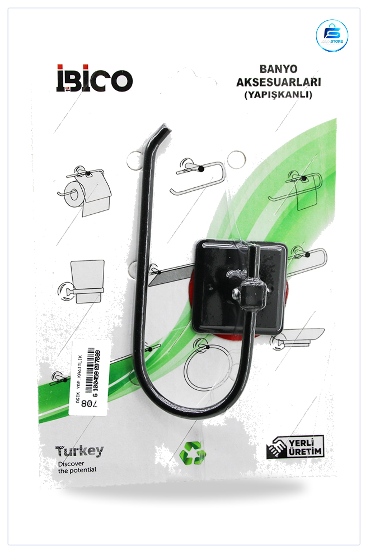 Tuvalet Kağıtlığı Yapışkanlı Siyah Metal Banyo Açık WC Kağıt Rulo Tutucu Delmesiz Montaj