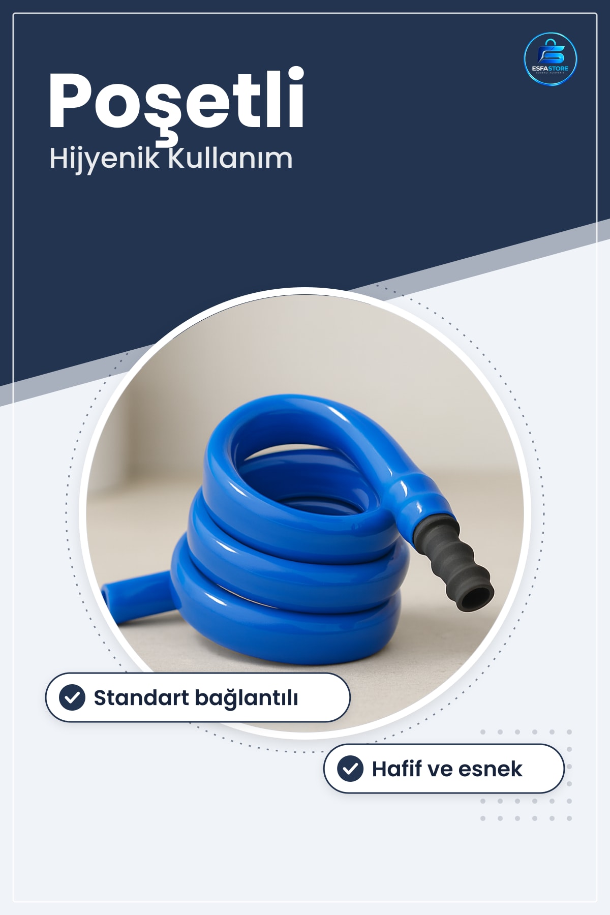 Taharet Hortumu Plastik Poşetli Hijyenik Tuvalet Bağlantı Esnek Banyo Tesisatı Musluk