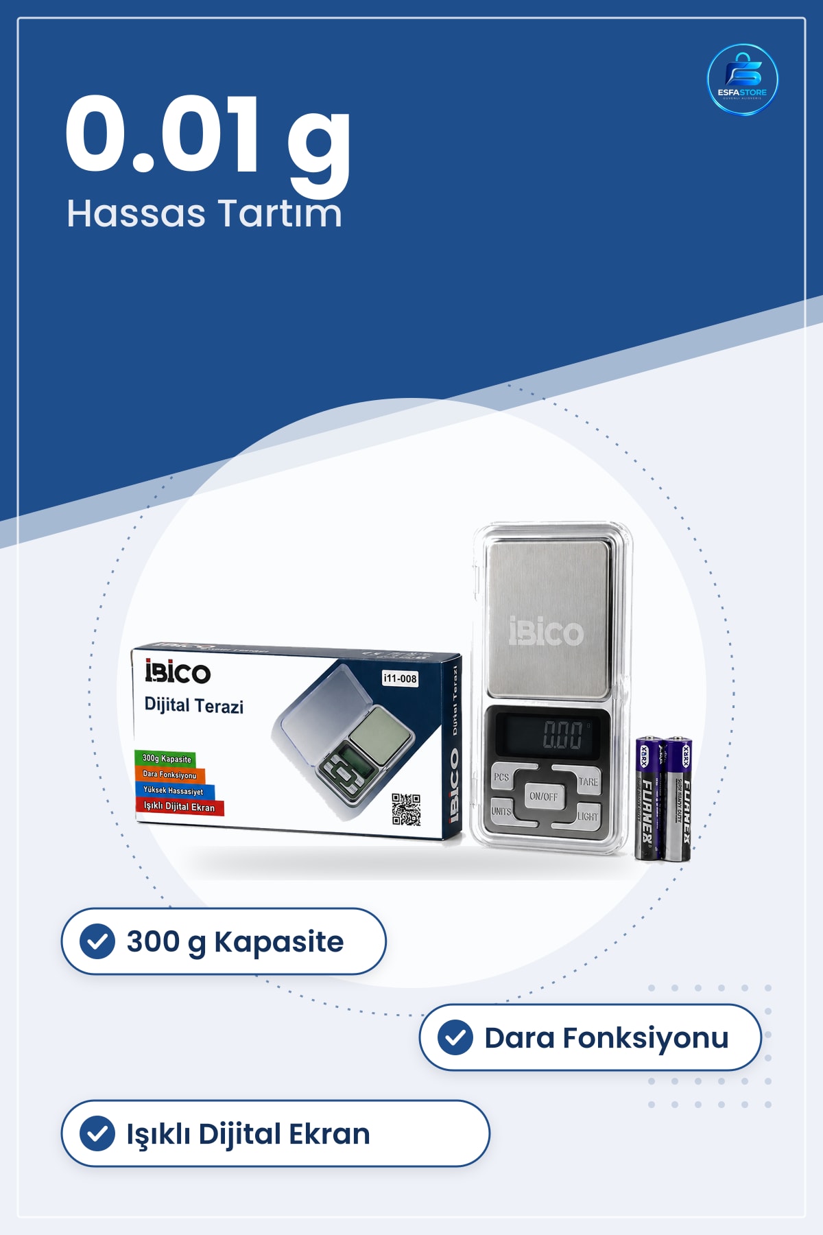 Terazi Mini Hassas Dijital 300g 0.01g Şeffaf Kapaklı Cep Tipi Takı Mutfak Tartısı