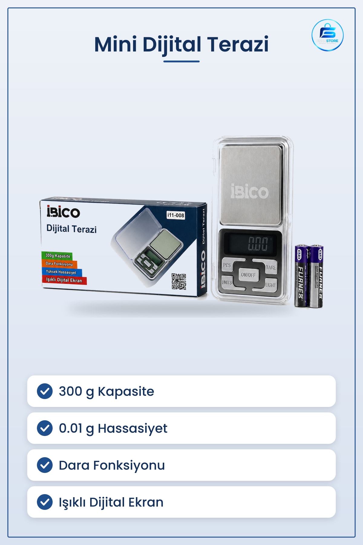 Terazi Mini Hassas Dijital 300g 0.01g Şeffaf Kapaklı Cep Tipi Takı Mutfak Tartısı