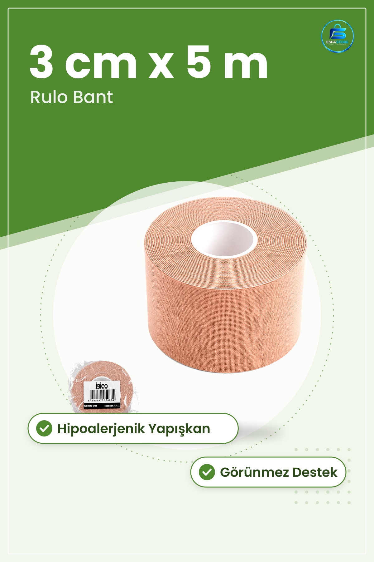 Göğüs Şekillendirici Bant 3 cm x 5 m Yara Bandı Hipoalerjenik Yapışkanlı Görünmez Destek