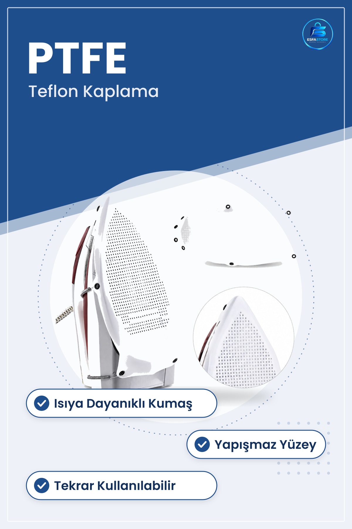 Non Stick Ütü Altlığı Isıya Dayanıklı Taban Koruyucu PTFE Teflon Kaplama Yapışmaz Yüzey
