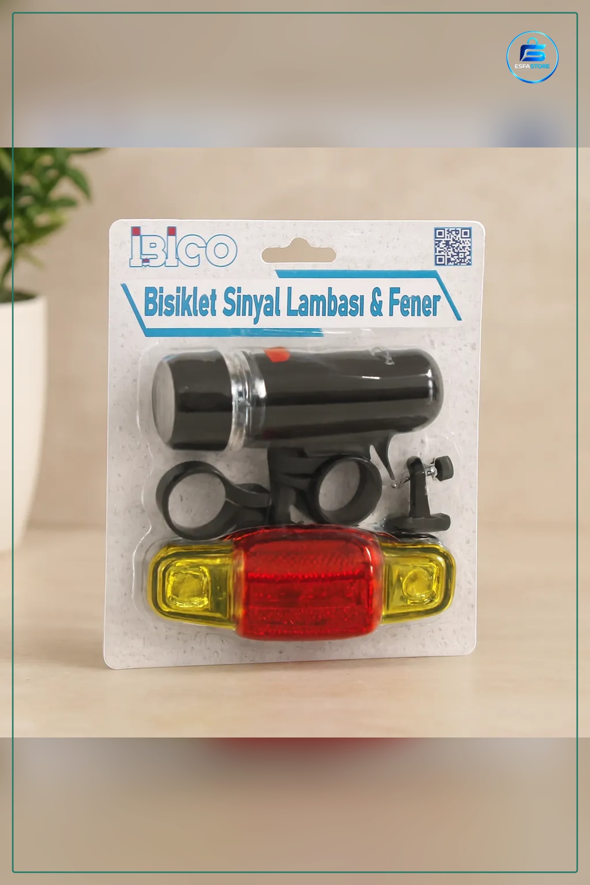 Bisiklet Feneri ve Sinyal Lambası 2in1 Pilli LED Ön Arka Görünürlük Seti Kelepçeli