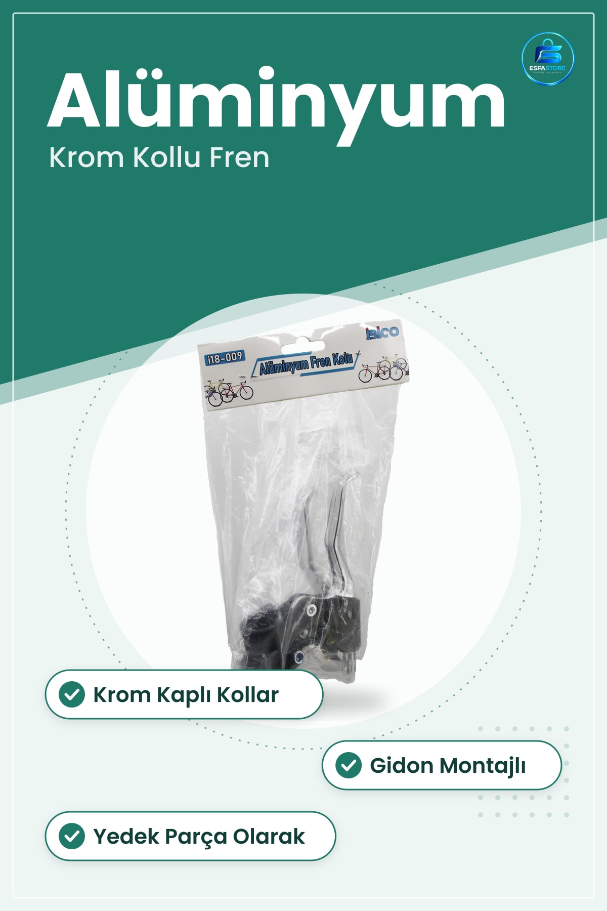 Bisiklet Freni Algüminyum Gövdeli Krom Kollu Gidon Montaçlı Yedek Parça Fren Kolu