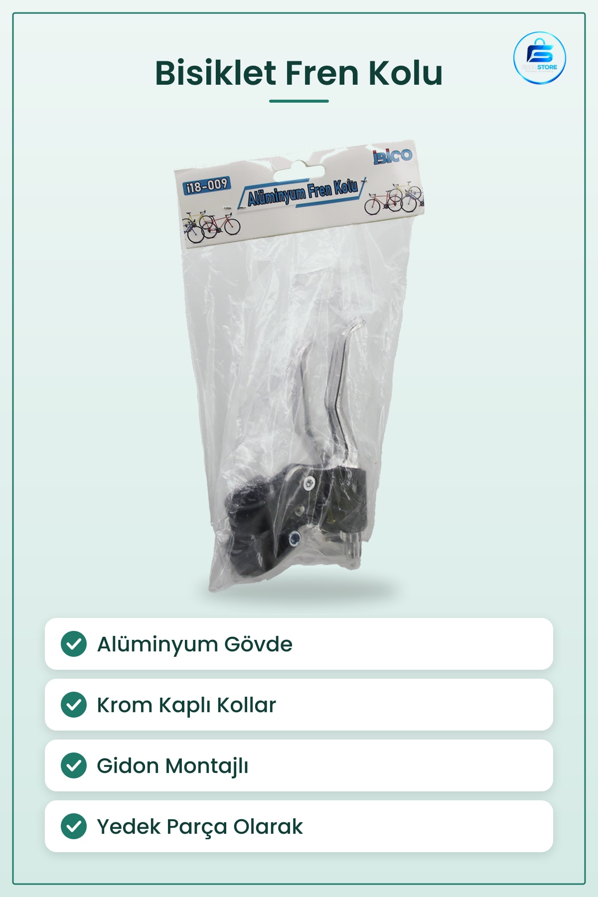 Bisiklet Freni Algüminyum Gövdeli Krom Kollu Gidon Montaçlı Yedek Parça Fren Kolu