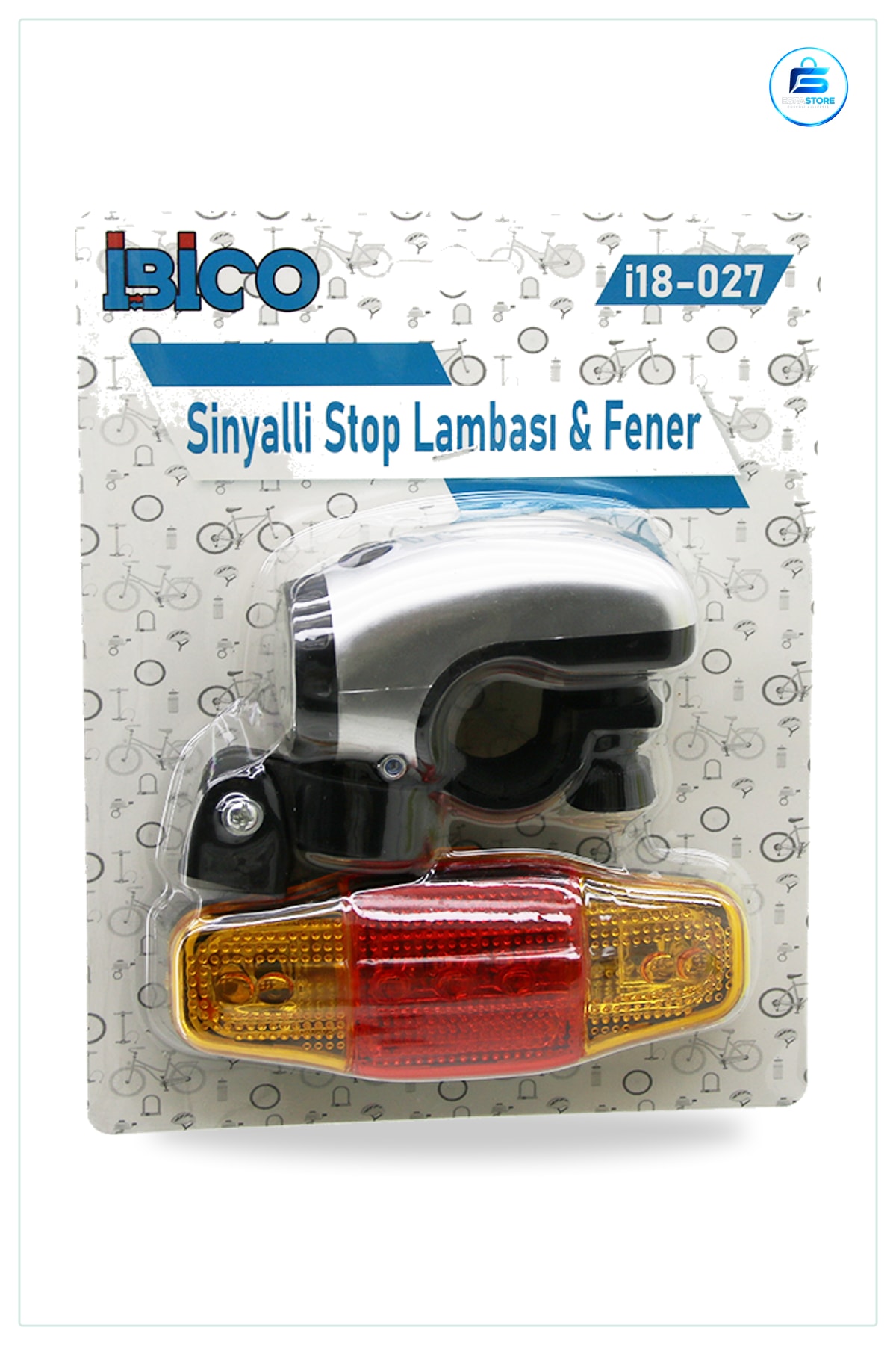 Bisiklet Farı Ön Far ve Stop Lambası Sinyalli LED Pilli Gece Güvenlik Metal Montaj Aparatı