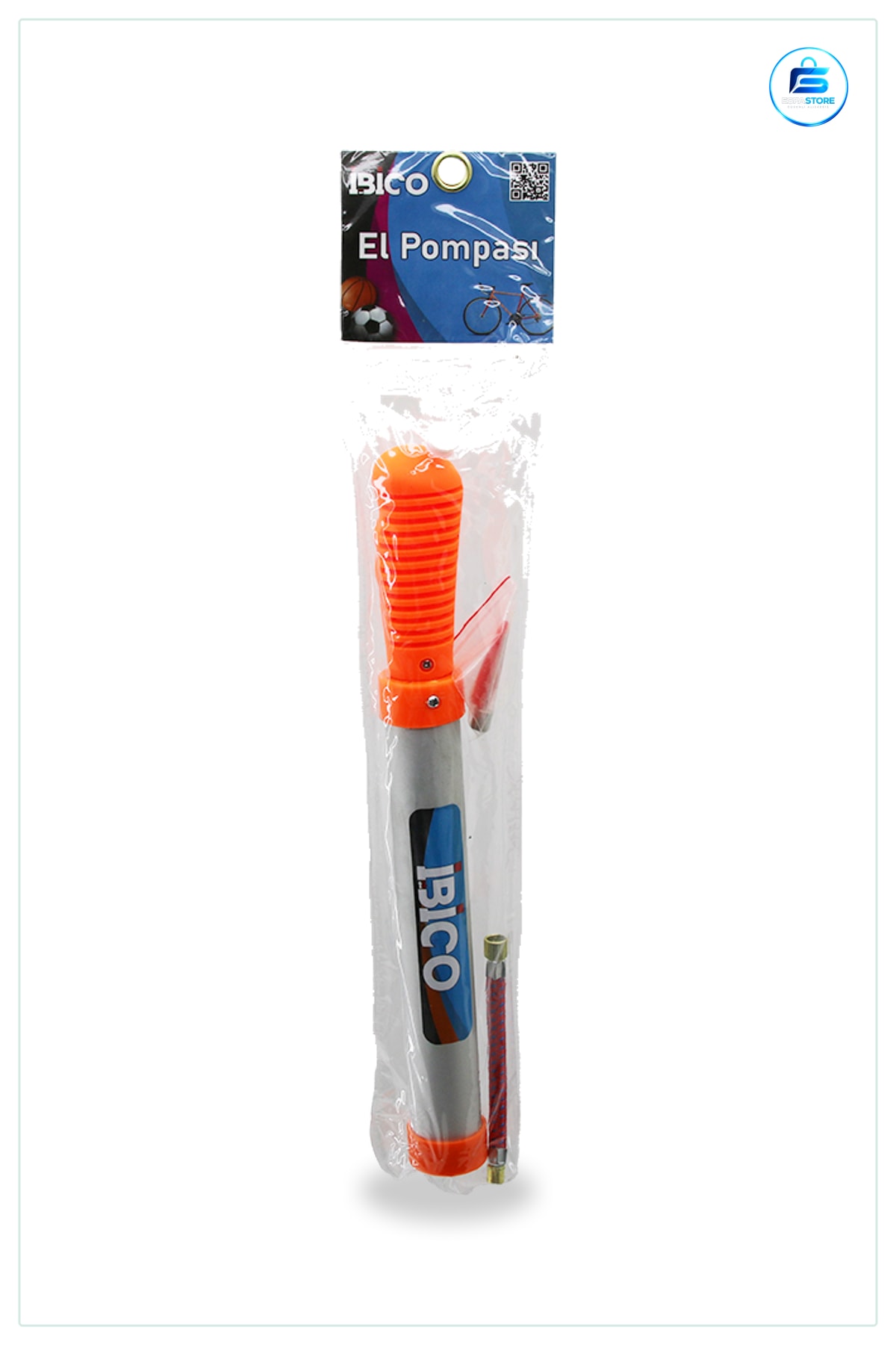 El Pompası Bisiklet Top Hortumlu 29,5 cm Mini Hava Şişirme Aleti Metal Çubuklu Taşınabilir