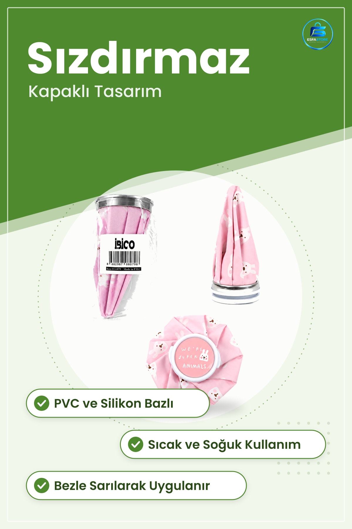 Sıcak Su Torbası Isıtıcı Ped Buz Kompresi Sızdırmaz Kapaklı Soğuk Ağrı Sağlık Bakım Ürünü