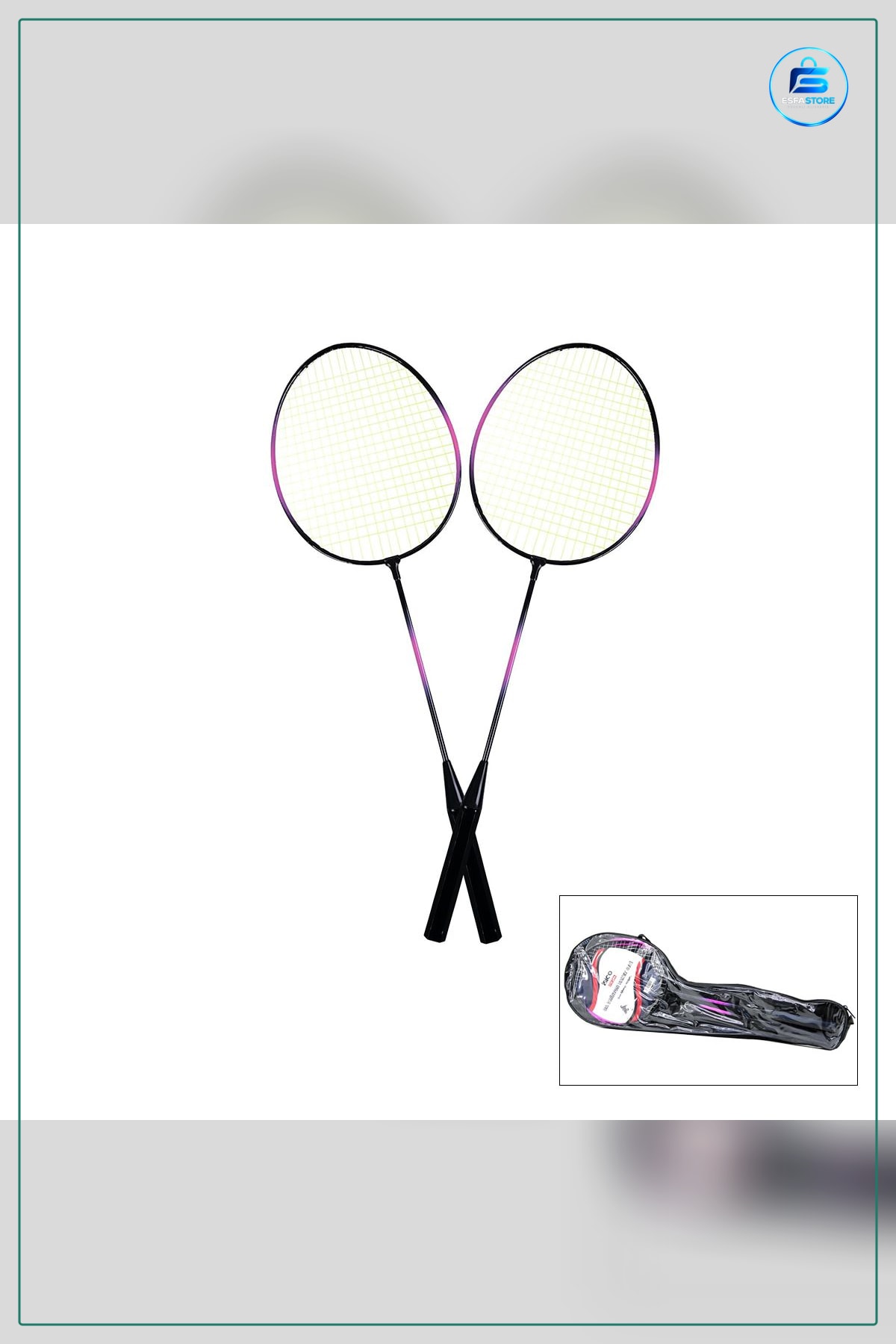 Badminton Seti Çantalı Raket Hafif Alaşım Gövde Sentetik Sap Amatör Antrenman Taşıma Çantası