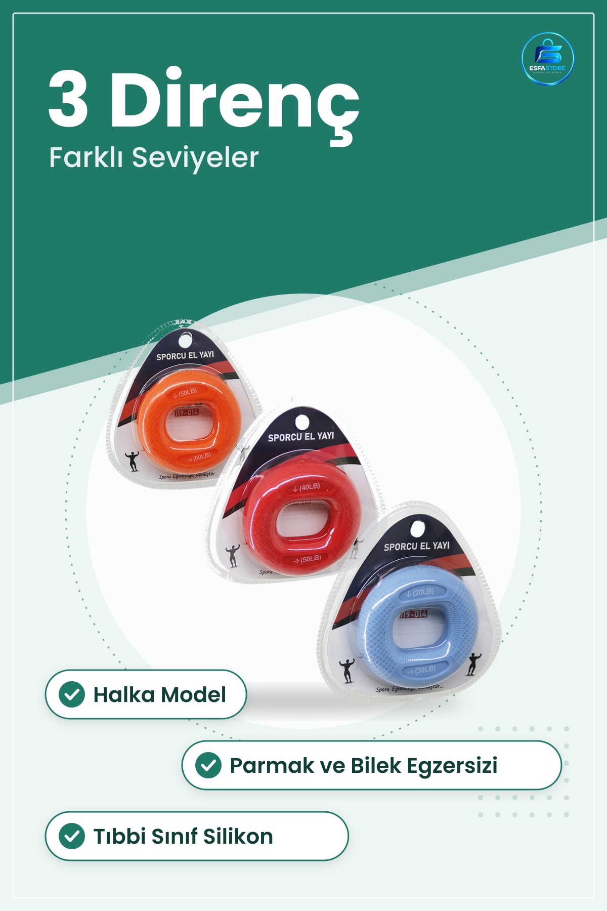 Silikon El Yayı ila lbs Halka Model Sporcu Parmak Bilek Kuvvet Egzersiz Aleti Kullanışlı
