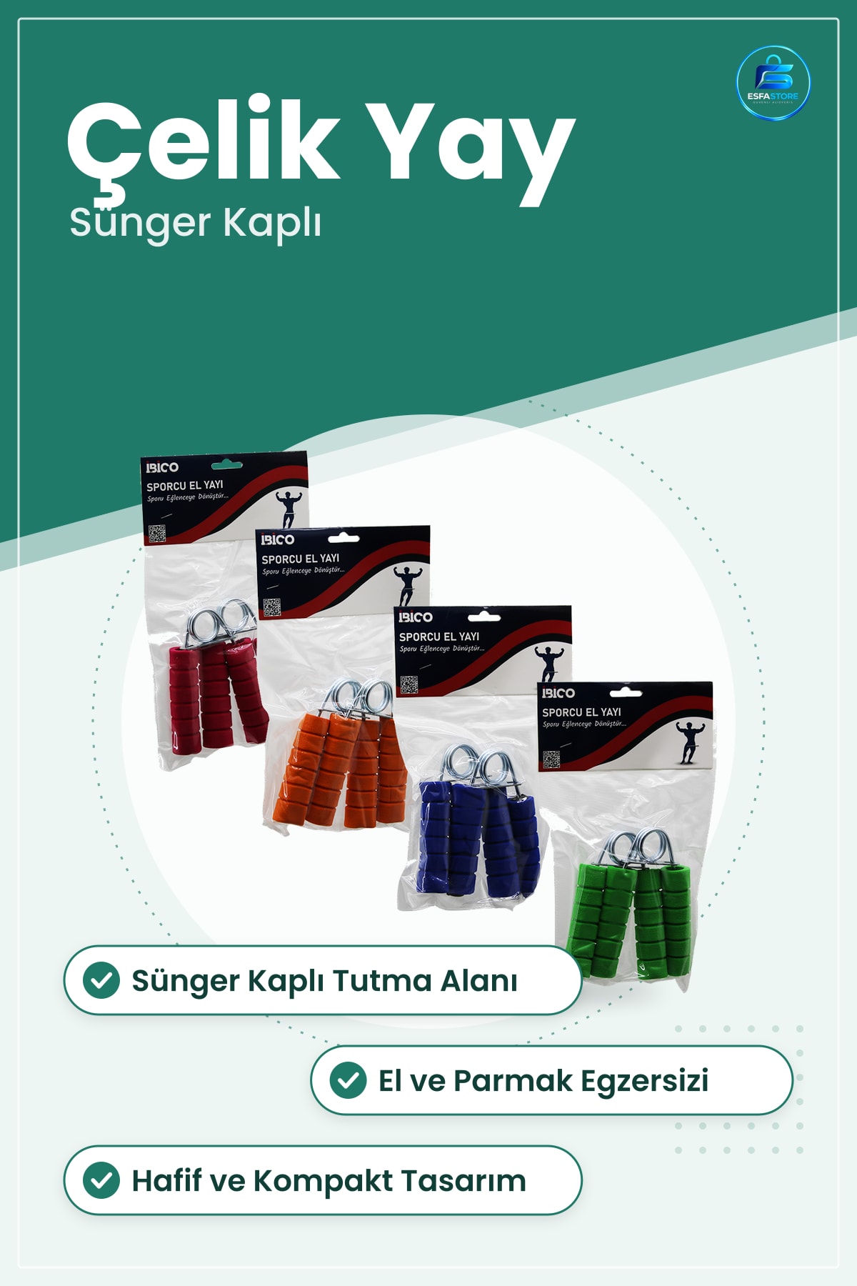 Süngerli El Yayı Çelik Yaylı Kavrama Egzersiz Güçlendirici Antrenman Rehabilitasyon Ev Ofis Spor