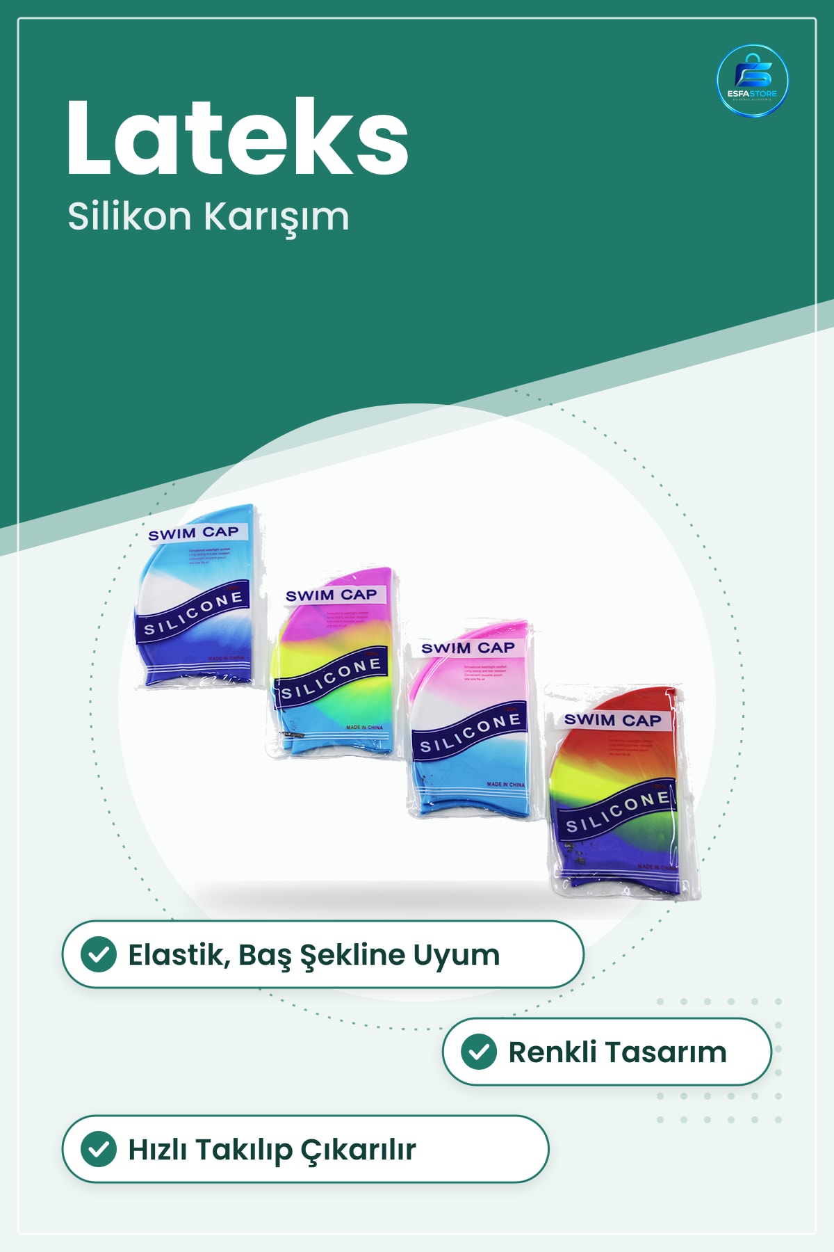 Silikon Yüzme Bonesi Renkli Lateks Havuz Saç Koruyucu Yüzücü Su Sporu Malzemesi Uzun Ömürlü