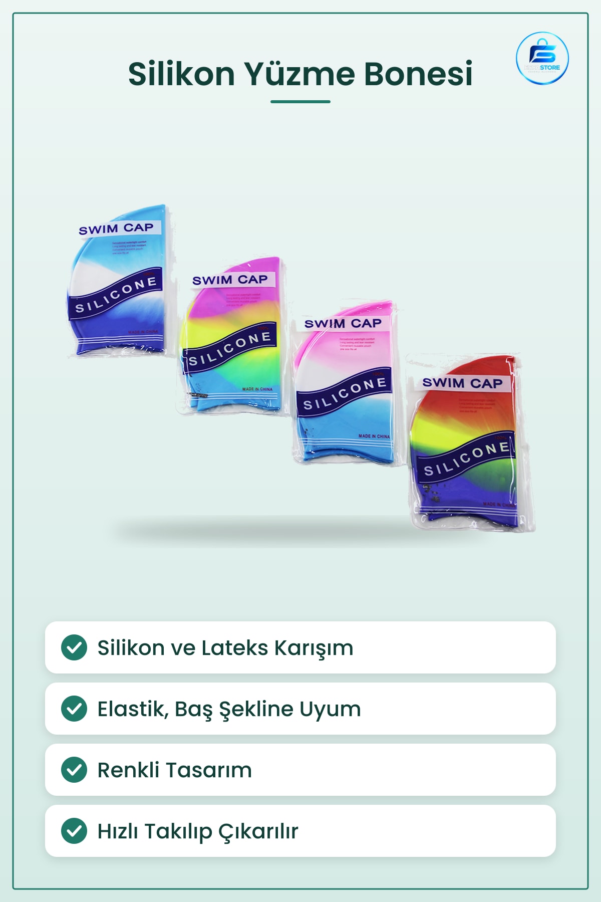 Silikon Yüzme Bonesi Renkli Lateks Havuz Saç Koruyucu Yüzücü Su Sporu Malzemesi Uzun Ömürlü