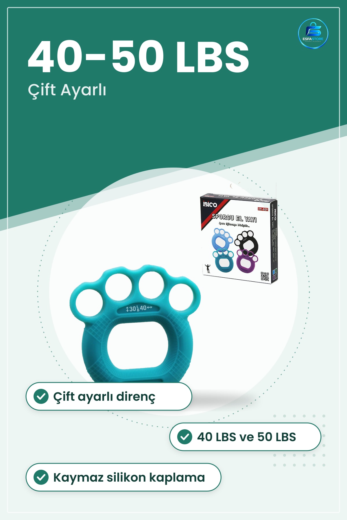 El Yayı Silikon Sporcu Çift Ayarlı LBS Kaymaz Yüzeyli Parmak ve Önkol Kas Antrenman Aleti