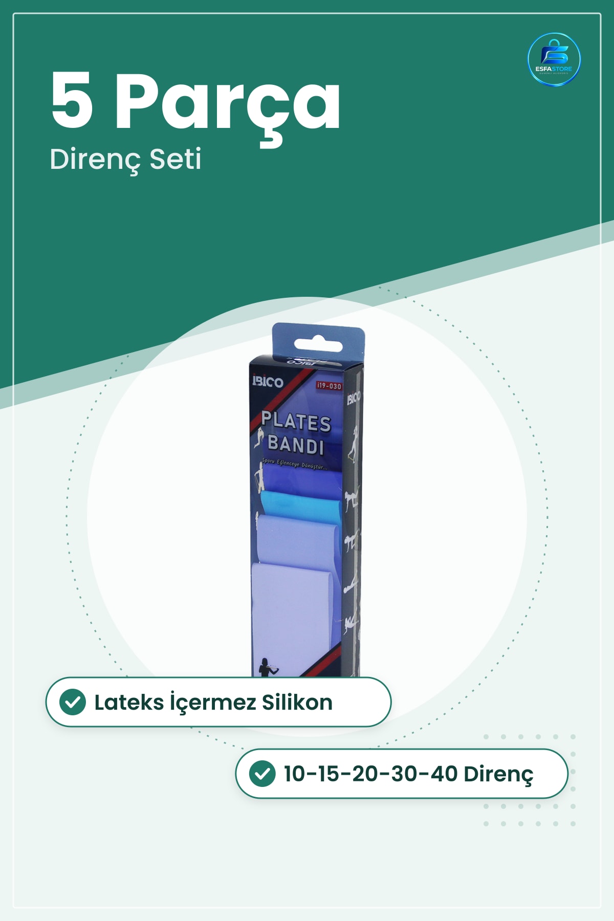 Egzersiz Bandı Renkli Silikon Direnç Seti 5 Parça Pilates Yoga Fitness Ev Spor Kullanışlı