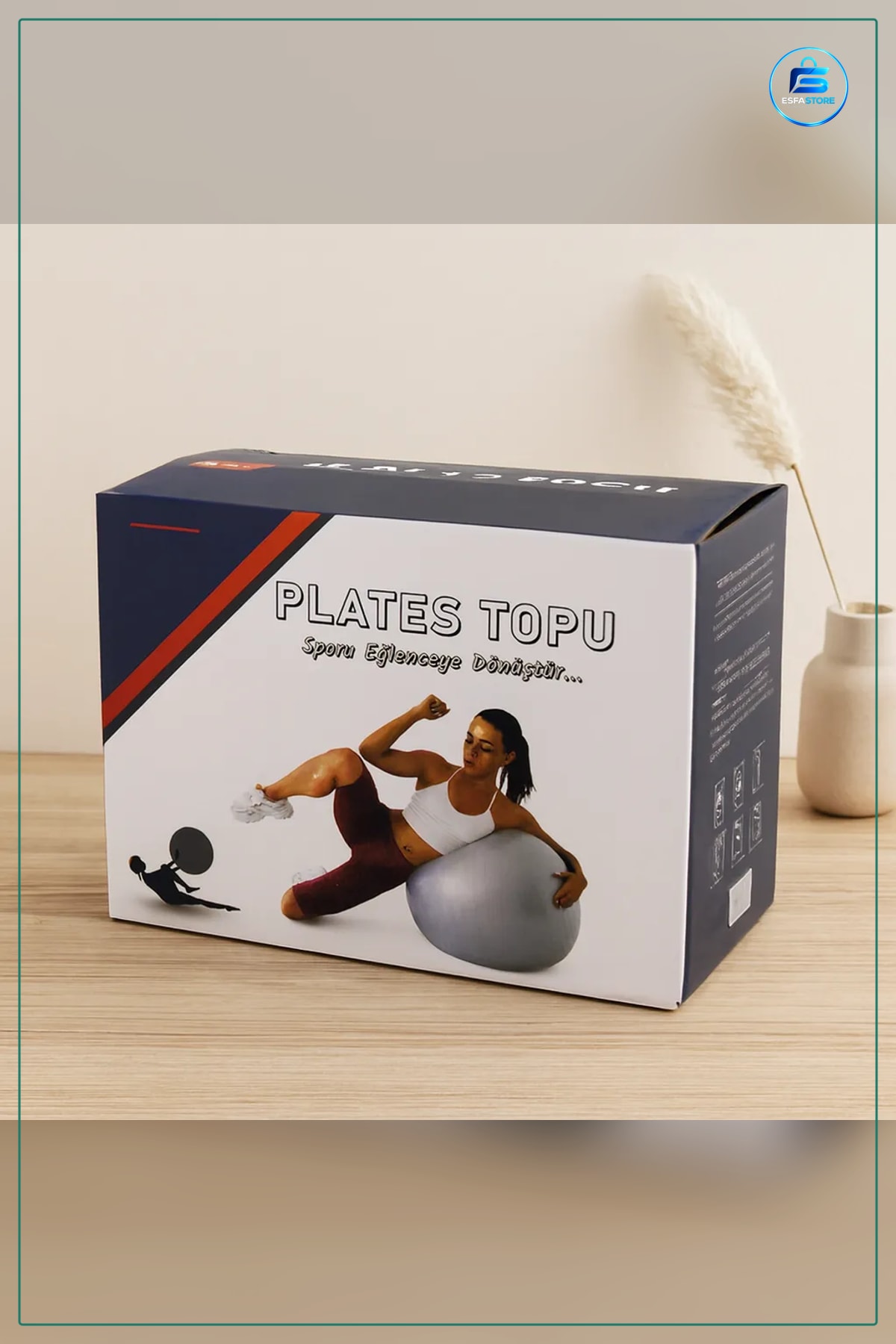 Plates Topu 60cm Pilates Denge Egzersiz Spor Malzemesi Ev Fitness Antrenman Ekipmanı