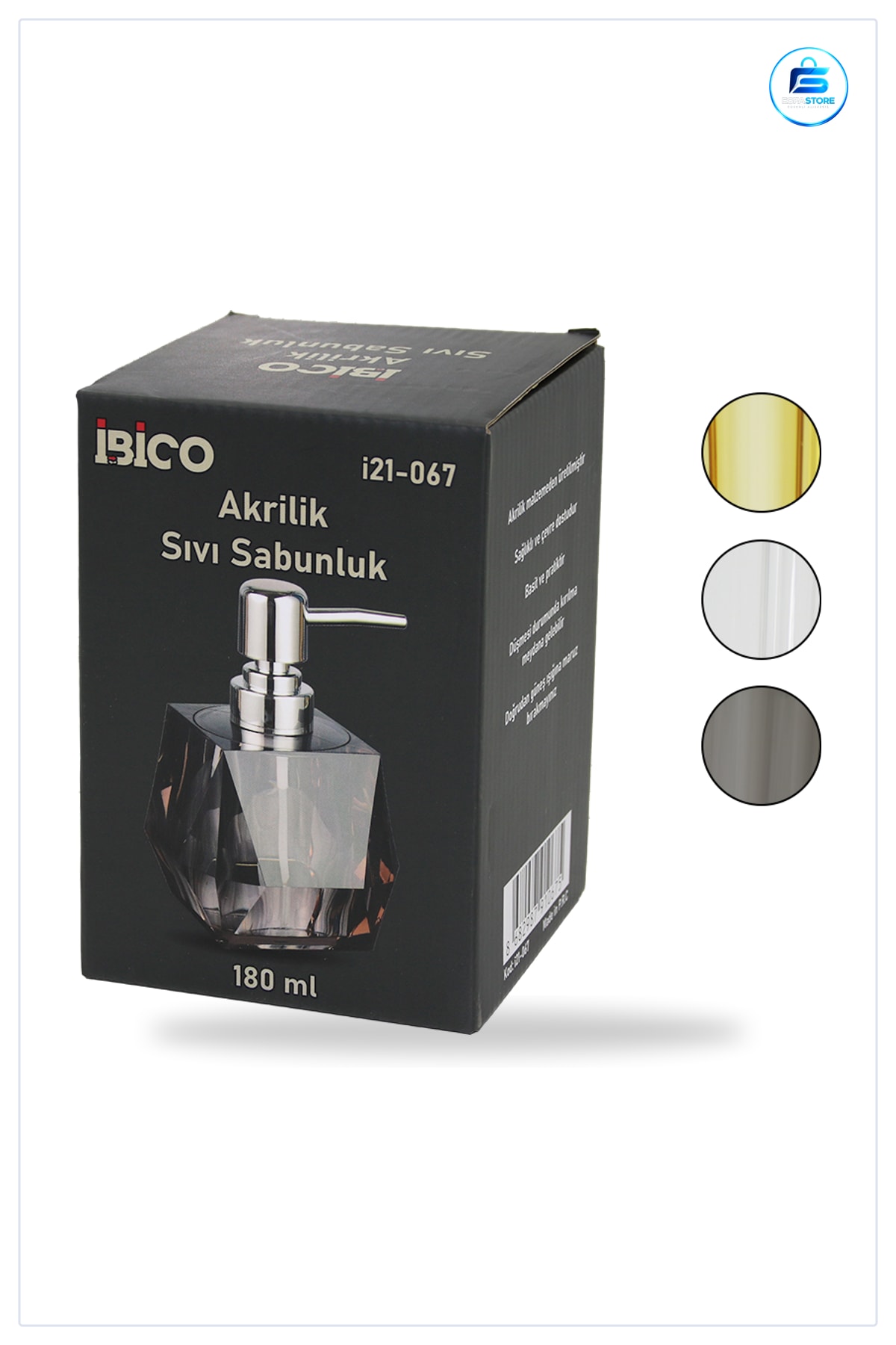 Sıvı Sabunluk 180 ml Akrilik Mika Kristal Pompalı Banyo Aksesuarı Ev Ofis Kullanımı