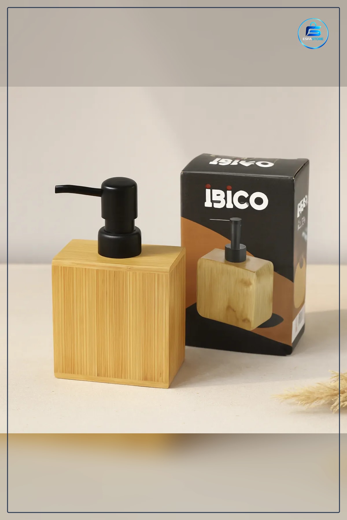Ahşap Bambu Sıvı Sabunluk Siyah Pompalı Banyo Lavabo Mutfak Sabun Dispenseri 5.8 x 9.8 cm