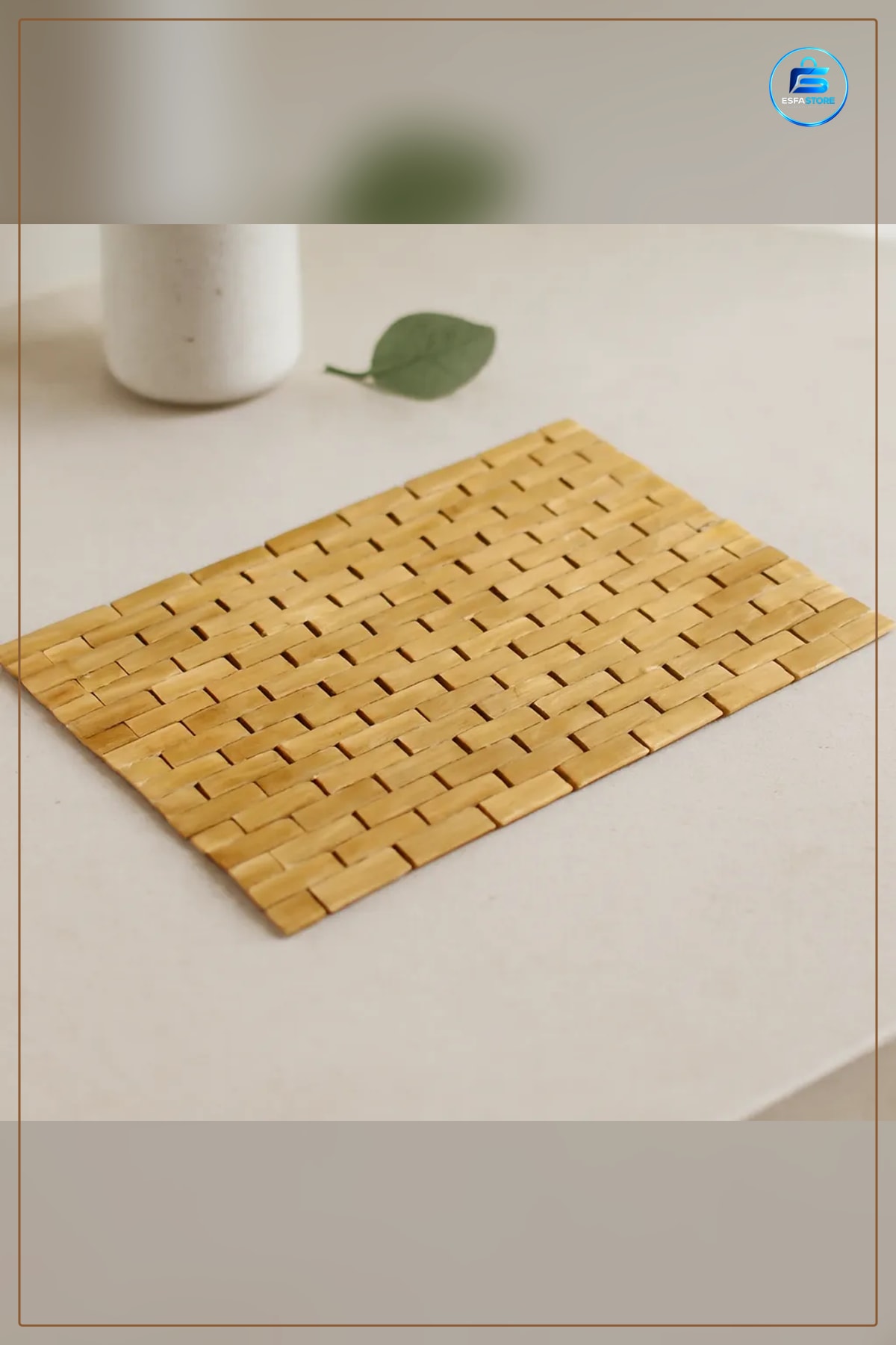 Banyo Paspası Bambu Ahşap Kaymaz 42x62 cm Duş Lavabo Zemin Koruyucu Hijyenik Sıcak Dekor