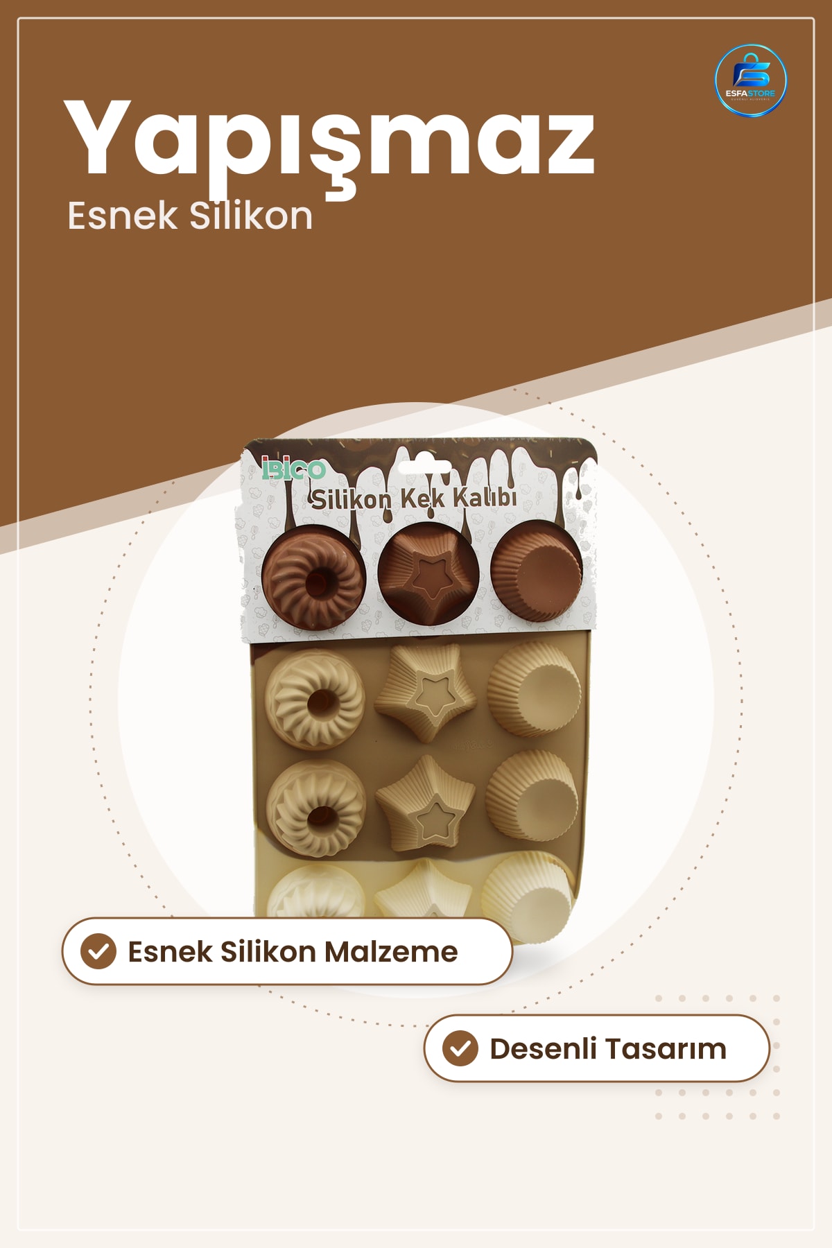 Silikon Muffin Kek Kalıbı Desenli Esnek Yapışmaz Fırın Pişirme Mutfak Tatlı Hazırlık