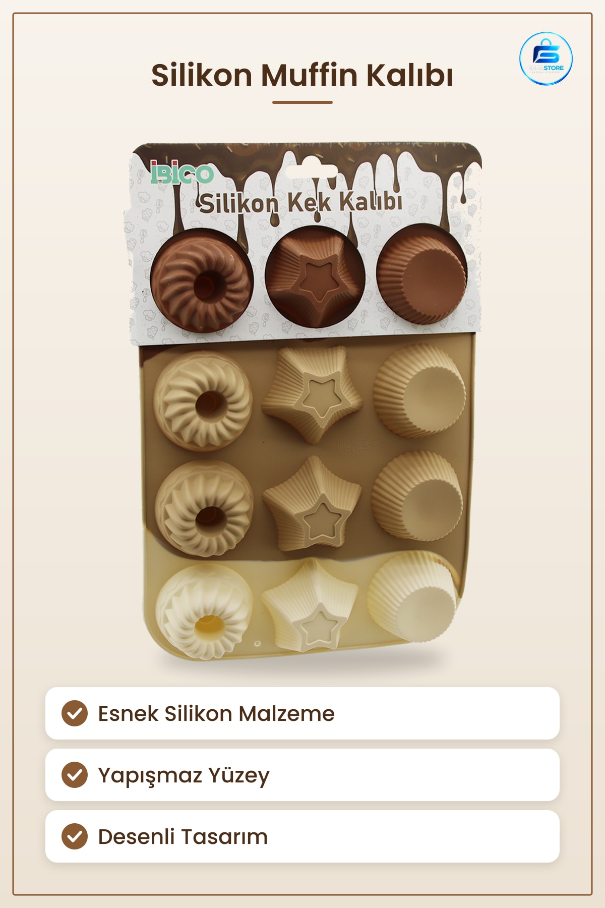 Silikon Muffin Kek Kalıbı Desenli Esnek Yapışmaz Fırın Pişirme Mutfak Tatlı Hazırlık