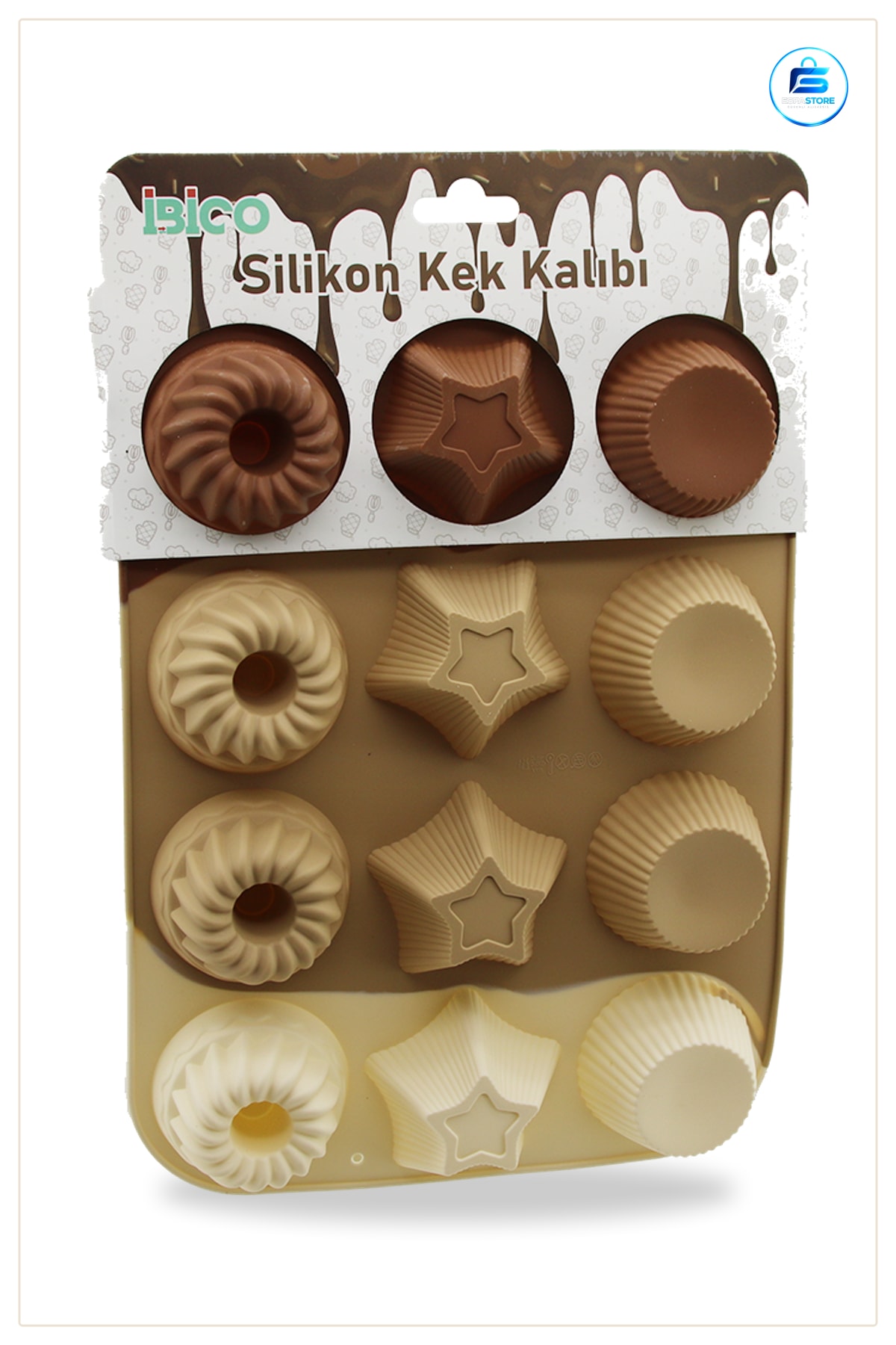 Silikon Muffin Kek Kalıbı Desenli Esnek Yapışmaz Fırın Pişirme Mutfak Tatlı Hazırlık