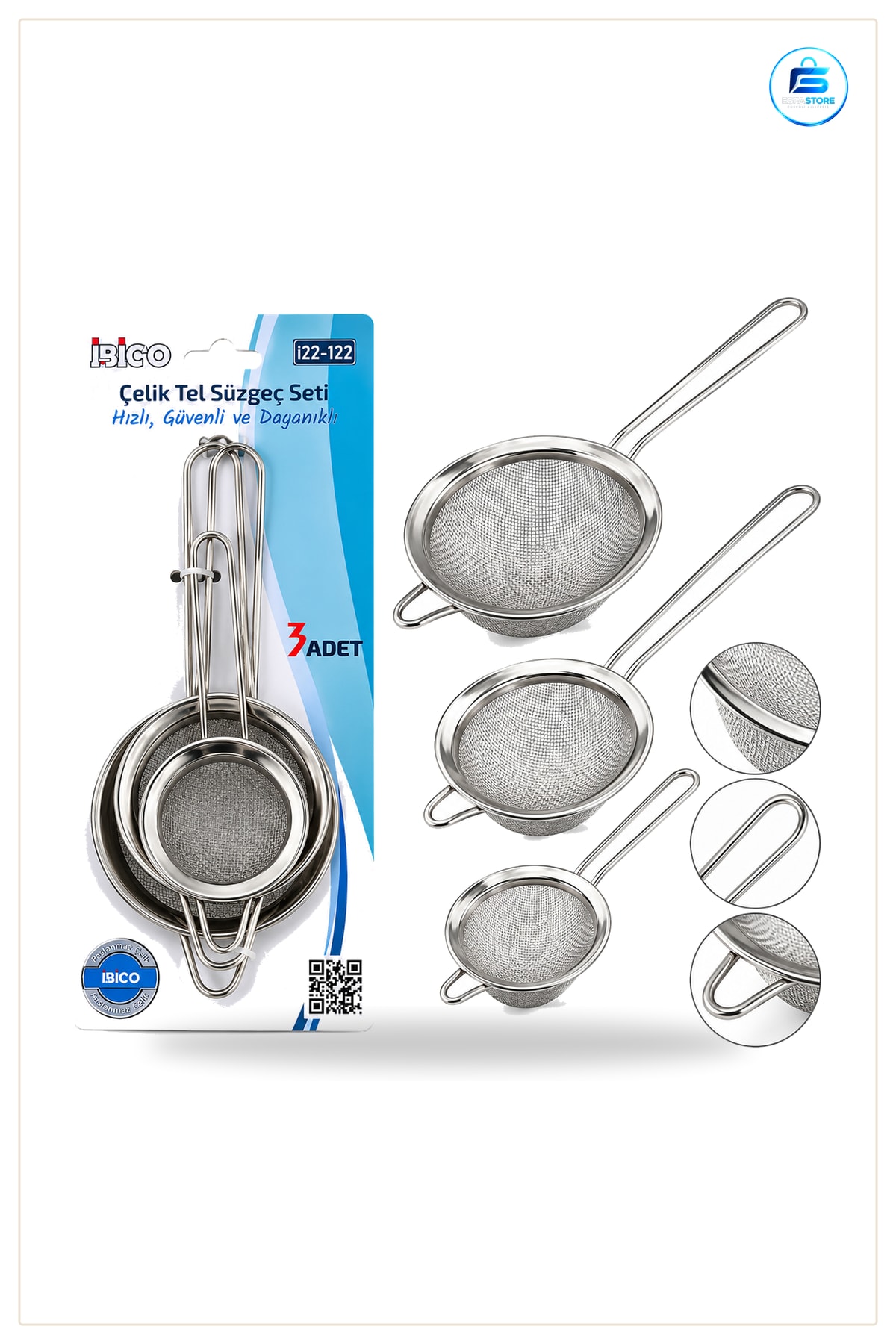 Metal Tel Süzügeç Çerçeve ve Sap Çorba Makarna Yağ Süzme Mutfak Yemek Hazırlık Kullanışlı