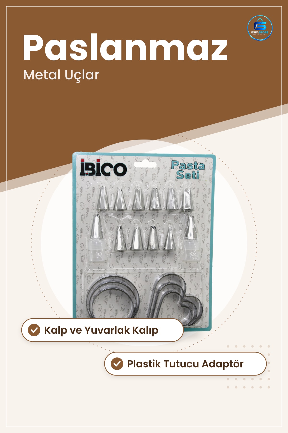 Paslanmaz Metal Pasta Süsleme Ucu Kurabiye Kalıbı Seti Hamur Şekillendirici Mutfak Krem