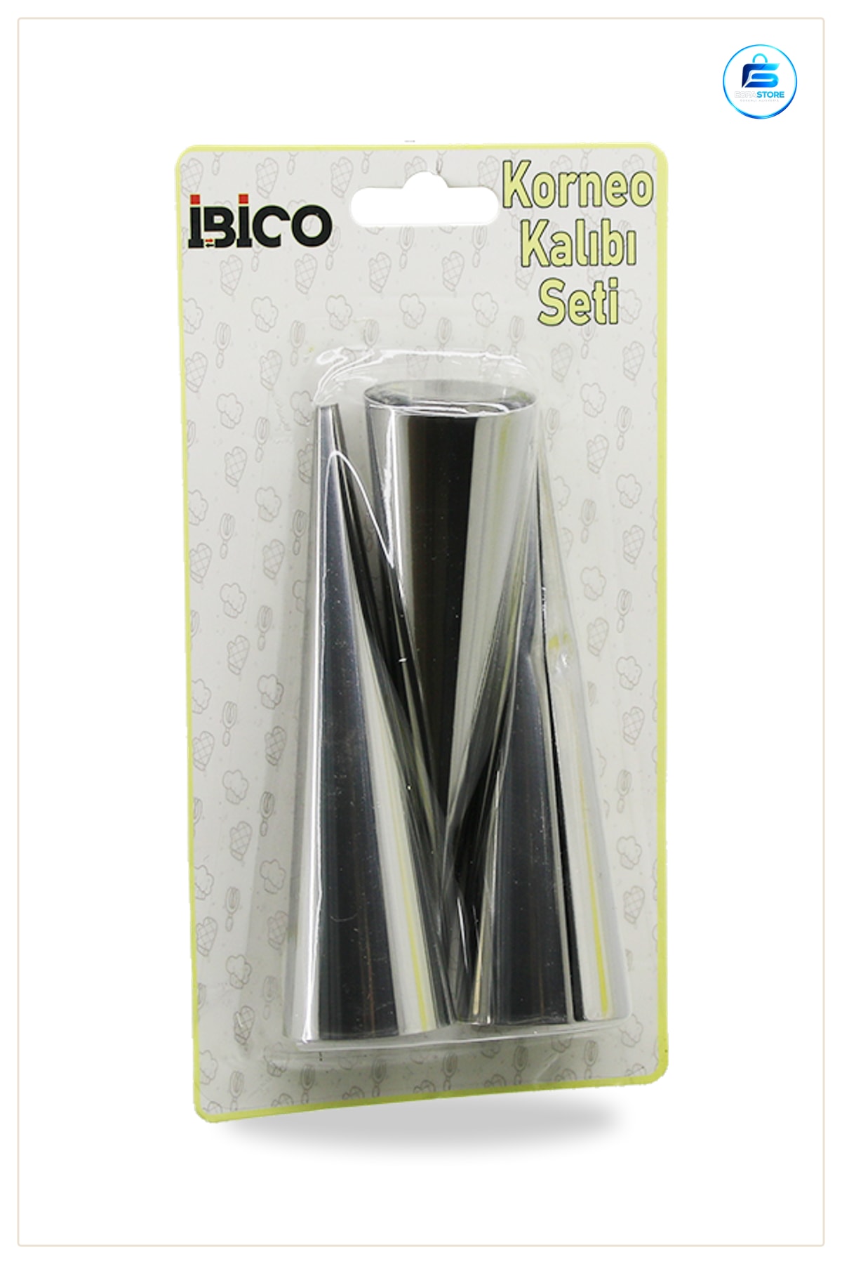 Korneo Kalıbı Metal Çap 3,4 cm Uzunluk 12 Pasta Hamur Dekorasyon Aparatı Mutfak Pastacılık