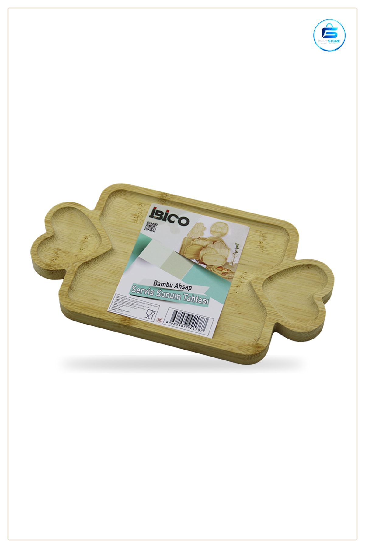 Bambu Ahşap Servis Tepsisi 25x14 cm 3 Bölmeli Sunum Tahtası Mutfak Sofra Kahvaltı