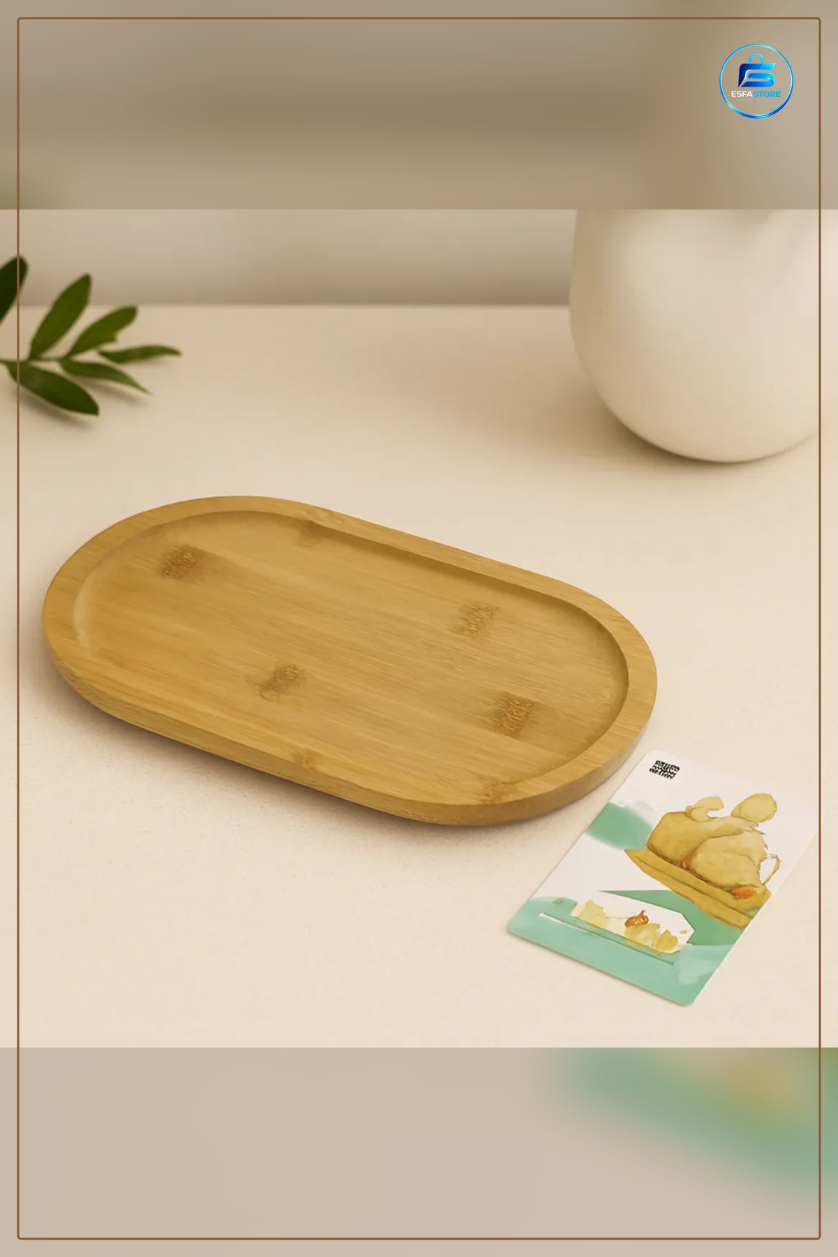 Ahşap Bambu Oval Mini Servis Tepsisi 25x14 cm 1.4 Yüksek Dayanım Sunum Tahtası Aperatif Peynir