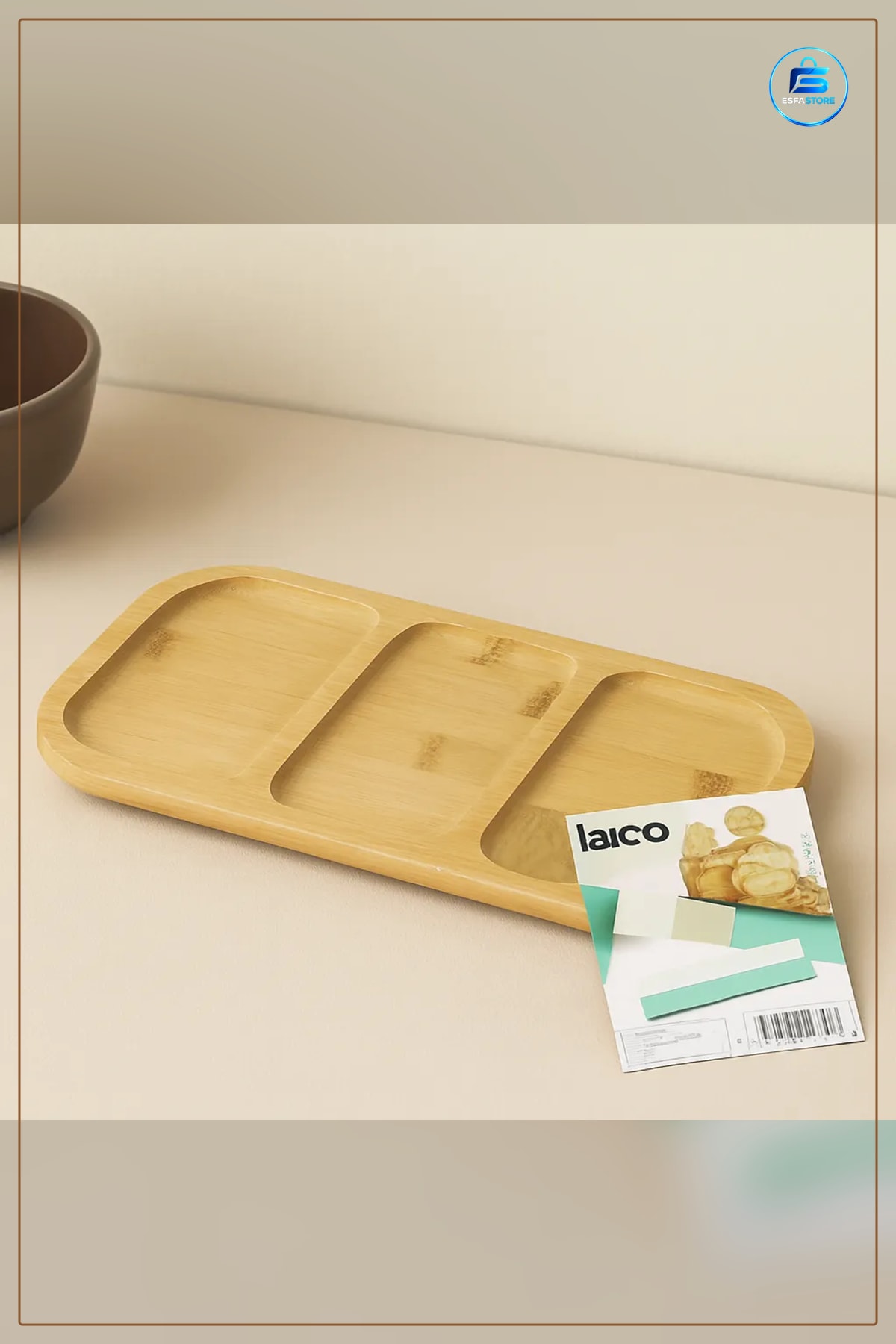 Bambu 3 Bölmeli Sunum Tepsisi 25x14 cm Dikdörtgen Servis Tahtası Kahvaltı Mutfak Atıştırmalık