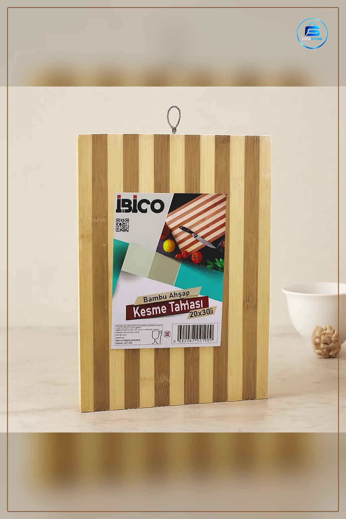Bambu Kesme Tahtası 20x30x1,3 cm Mutfak Et Sebze Meyve Hazırlığı İçin Doğal Ahşap Kesim Panosu