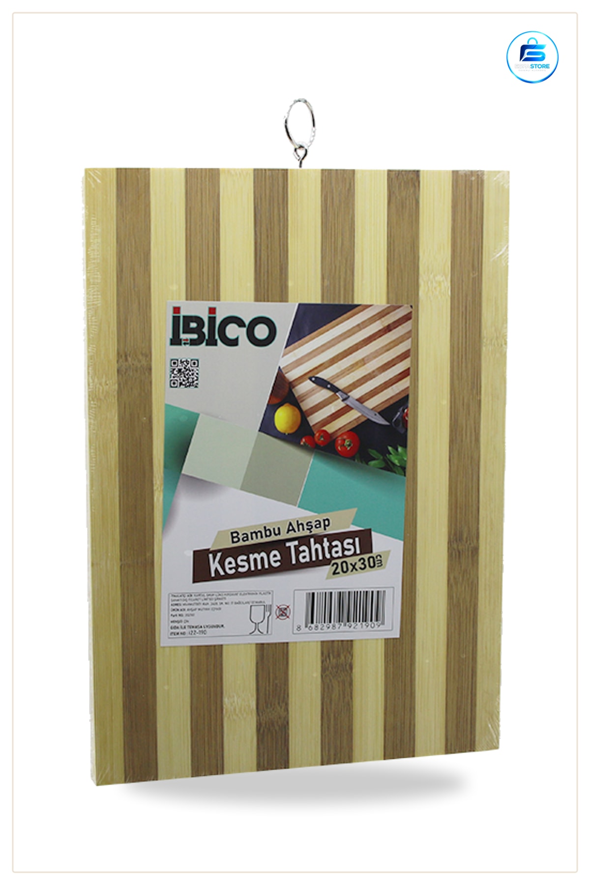 Bambu Kesme Tahtası 20x30x1,3 cm Mutfak Et Sebze Meyve Hazırlığı İçin Doğal Ahşap Kesim Panosu