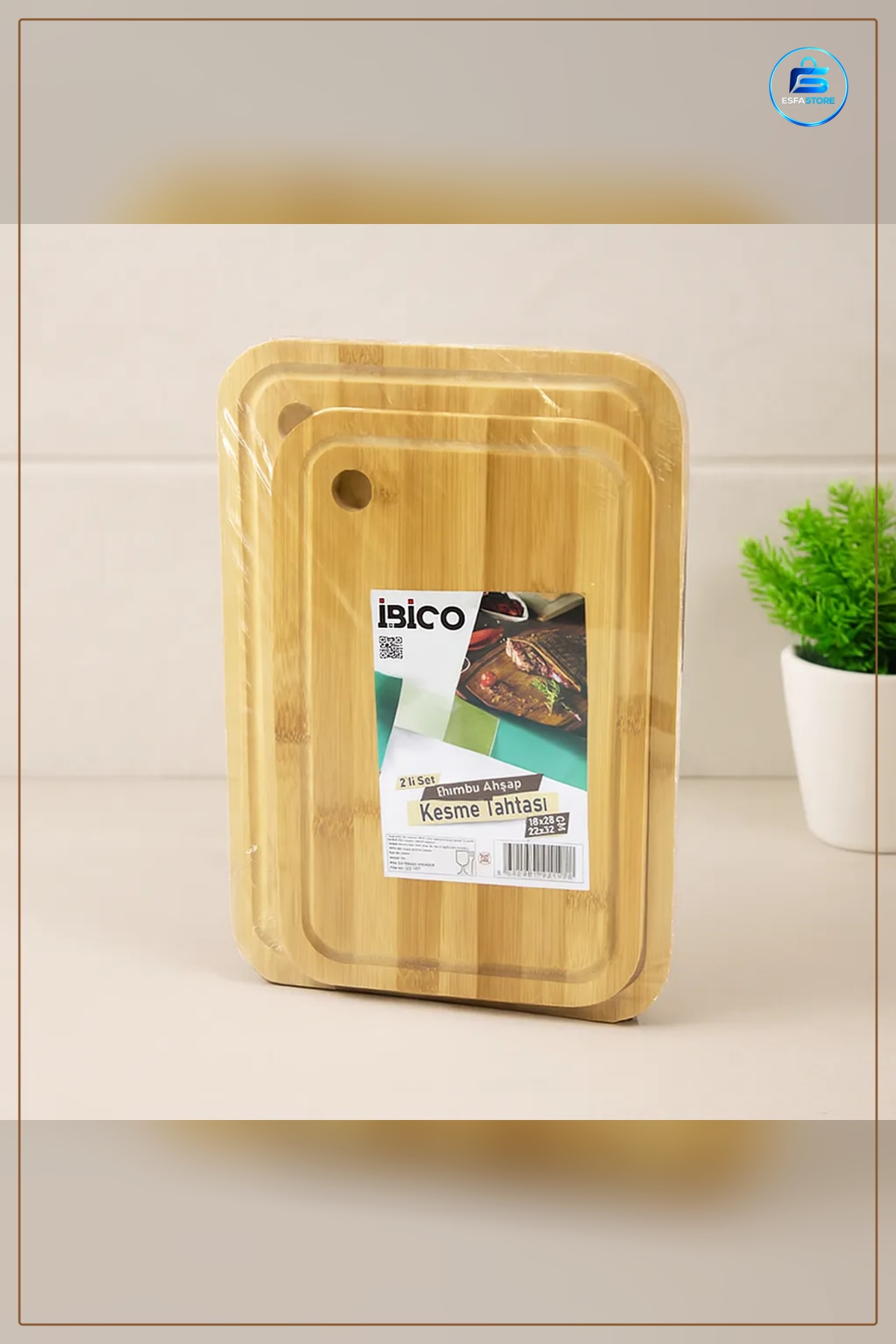 Bambu Kesme Tahtası Kesim Panosu Oval Kenarlı Kanallı Yuvarlak Kulplu Mutfak Doğal