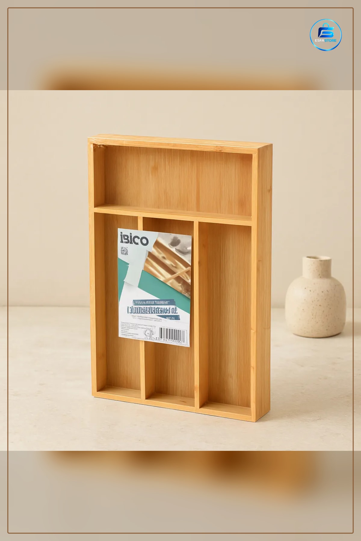 Kaşıklık Bambu Çekmece Organizer 22.4x33 cm 4 Bölmeli Doğal Ahşap Mutfak Çatal Bıçak Düzenleyici