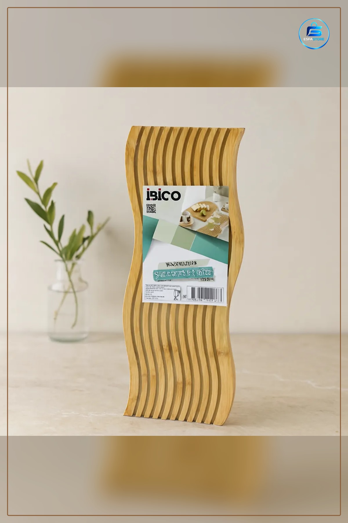 Bambu Servis Sunum Tahtası 17x39x1.5 cm Çift Yüzlü Dalgalı Kanallı Mutfak Yemek Hazırlık Peynir