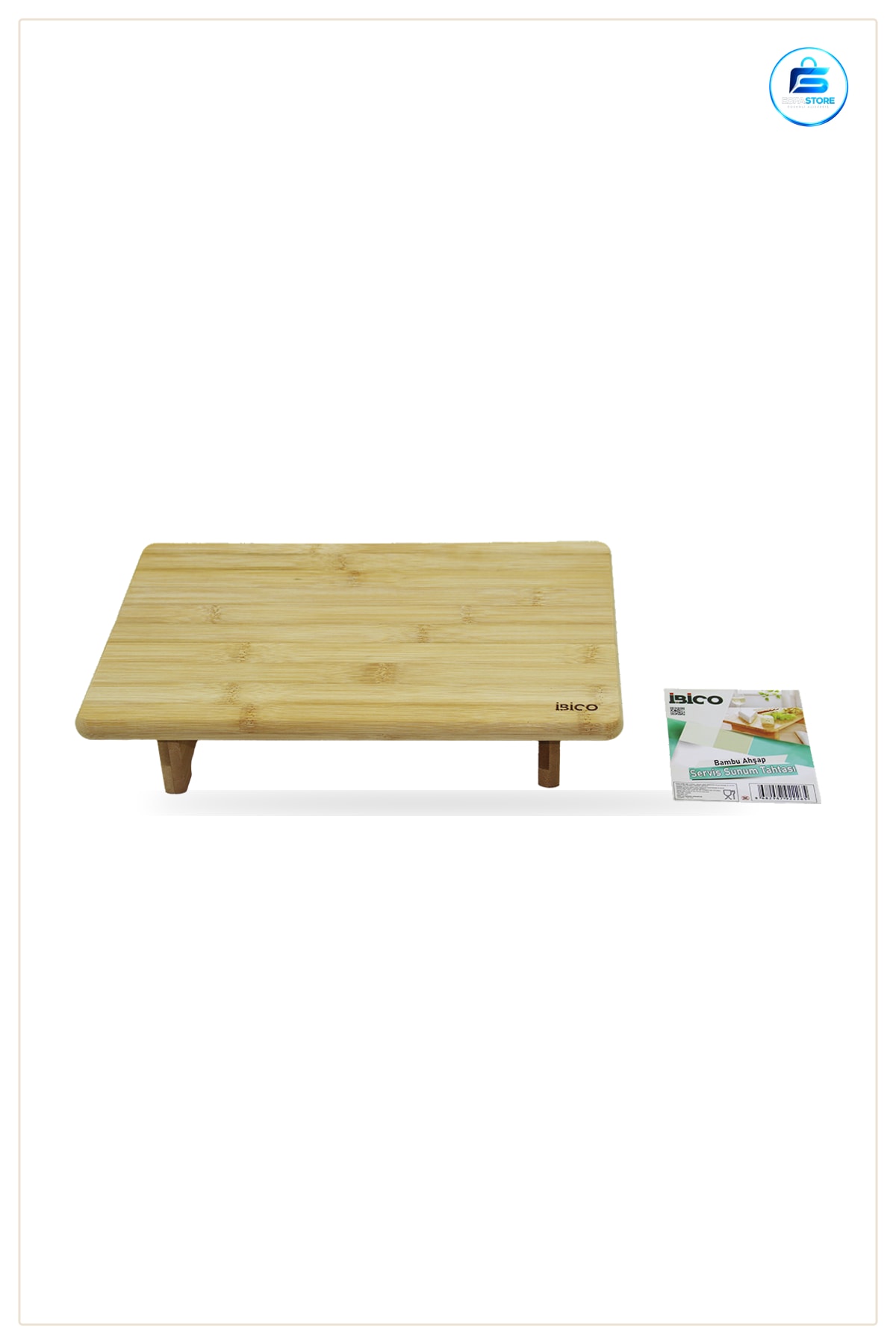 Bambu Ahşap Dikdörtgen Servis Sunum Tahtası 32,5x21,5 cm Ayaklı 5 Aperatif Peynir Meze Tepsi