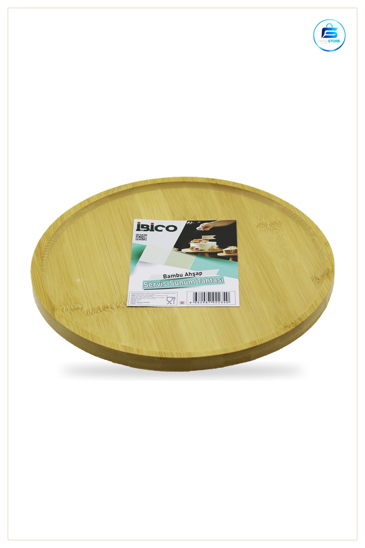 Bambu Yuvarlak Sunum Tepsisi 24.5 cm Ayaklı Kenarlı Servis Tablaı Çay Kahve Peynir Tatlı Kahvaltı