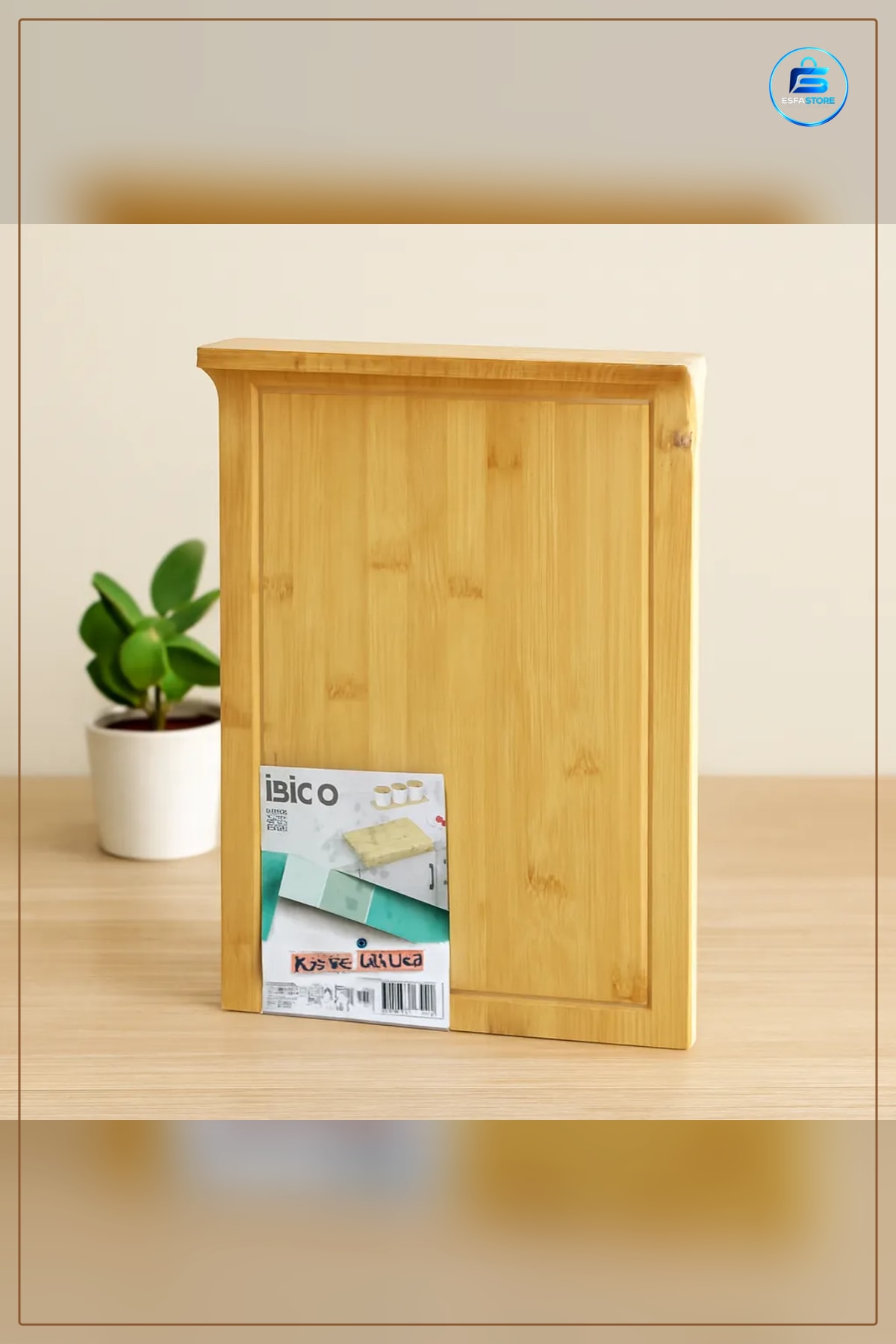 Bambu Kesme Tahtası 25x35 cm Kanallı Kenar Destekli Mutfak Et Sebze Ekmek Kesim Tabanı Doğal Ahşap