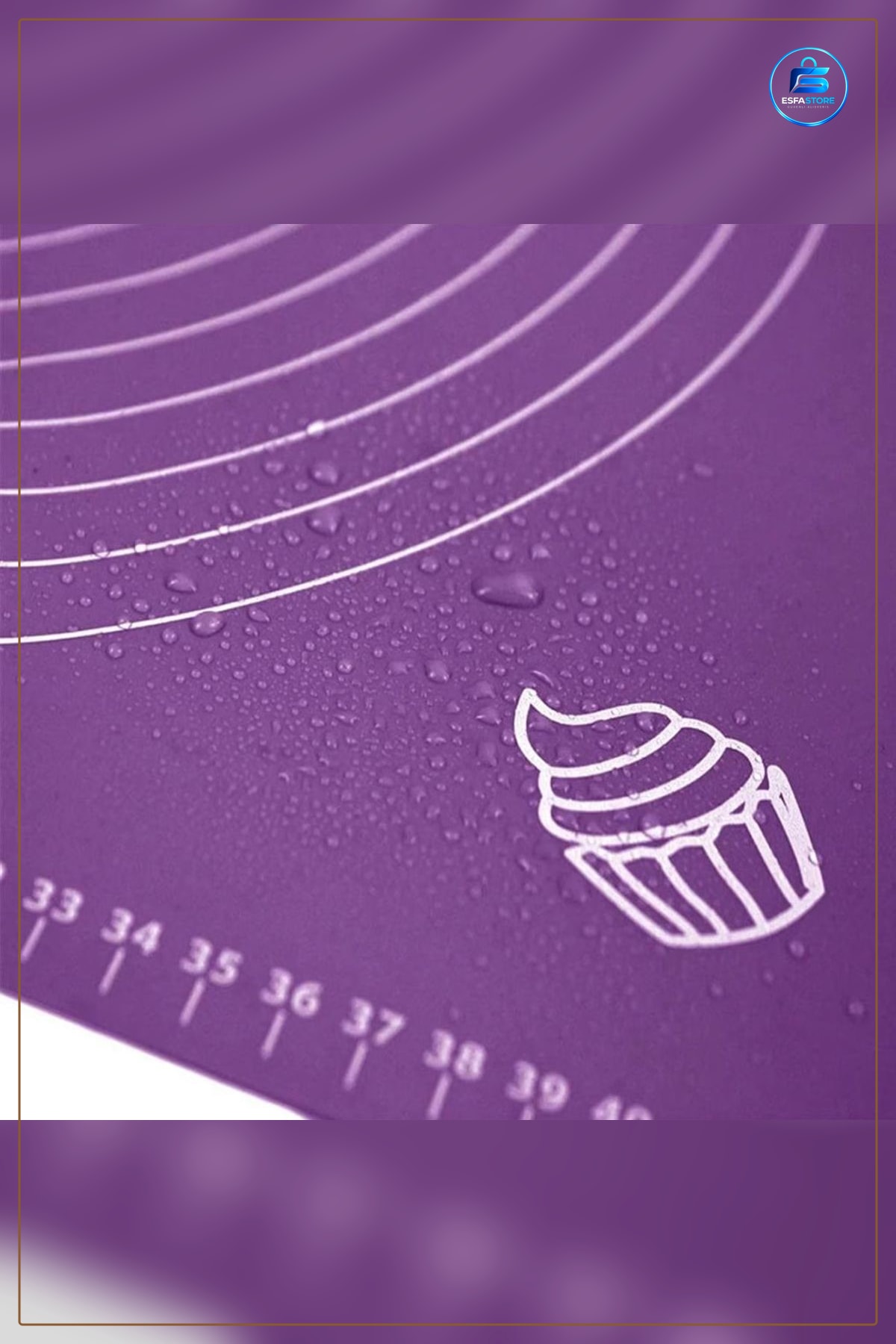 Silikon Hamur Şekillendirici Matı Ölçekli 40x50 cm Dikdörtgen Kaymaz Pasta Börek Açma