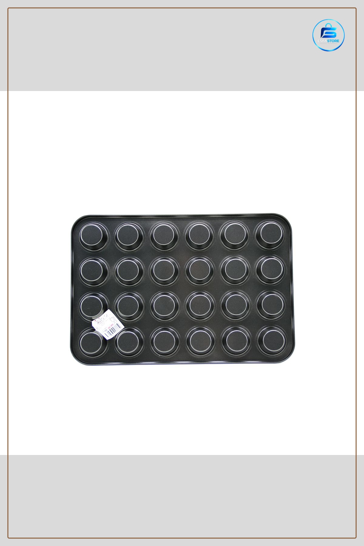 Muffin Kek Fırın Kalıbı 24 Bölmeli Siyah Metal Mutfak Pişirme Tepsisi Tart Hamur İşi