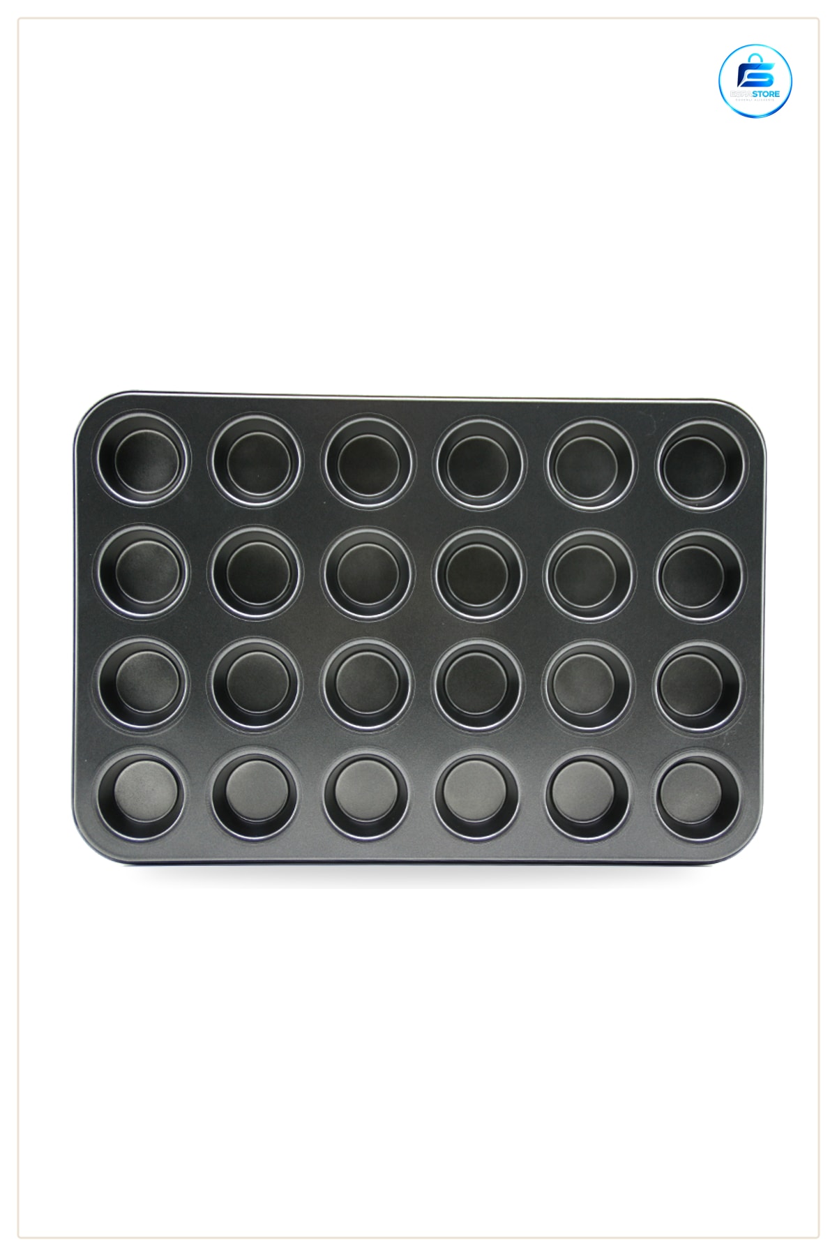 Muffin Kek Fırın Kalıbı 24 Bölmeli Siyah Metal Mutfak Pişirme Tepsisi Tart Hamur İşi