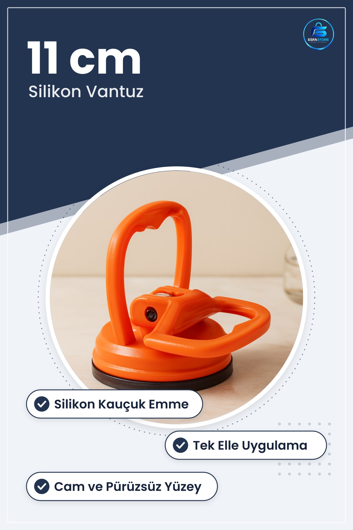 Cam Vantuzu 11 cm Silikon Taşıma Kaldırma Tutucu Hırdavat Avadanık Tek Elle Montaj Atölye